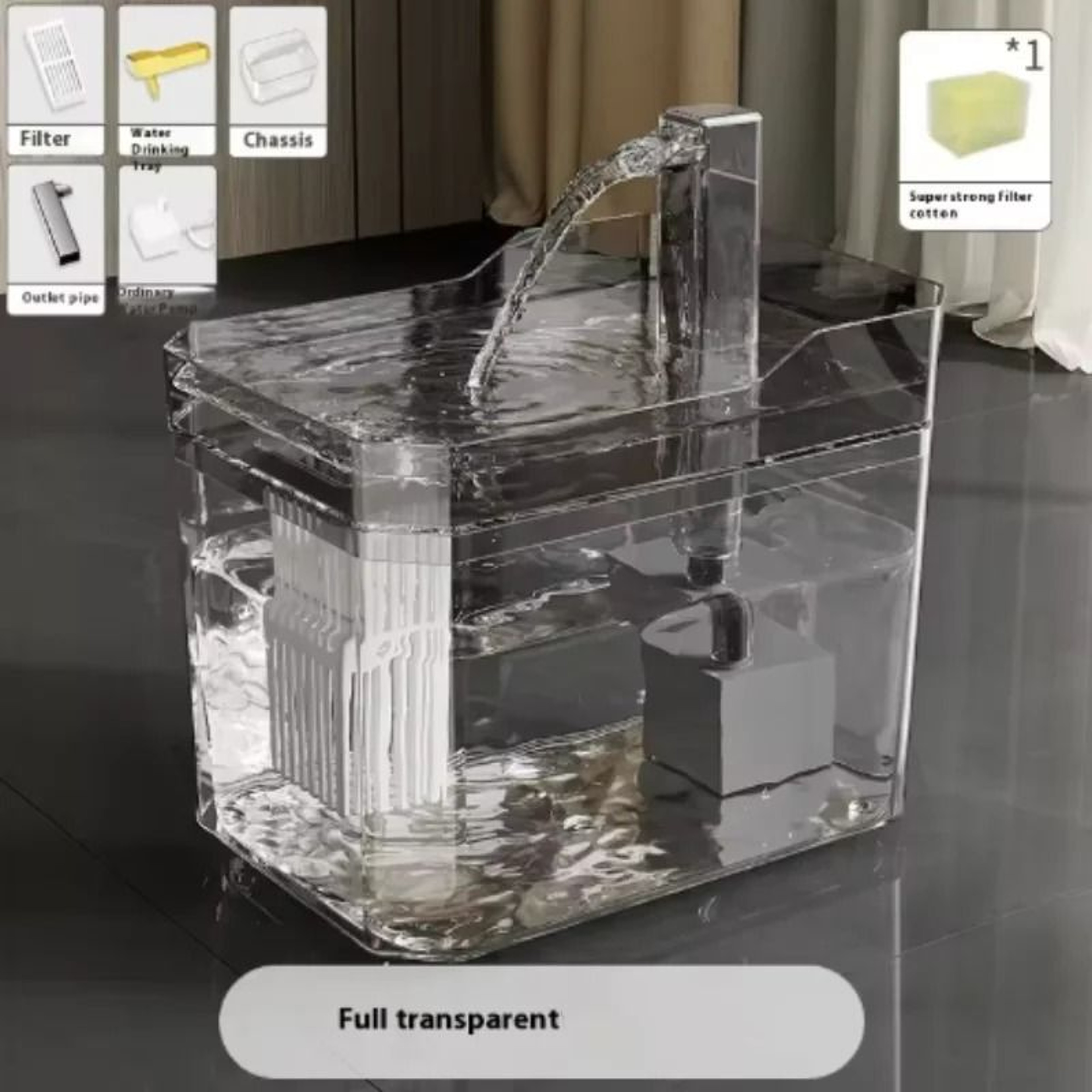 Transparent AntiDry Water Fountain 8