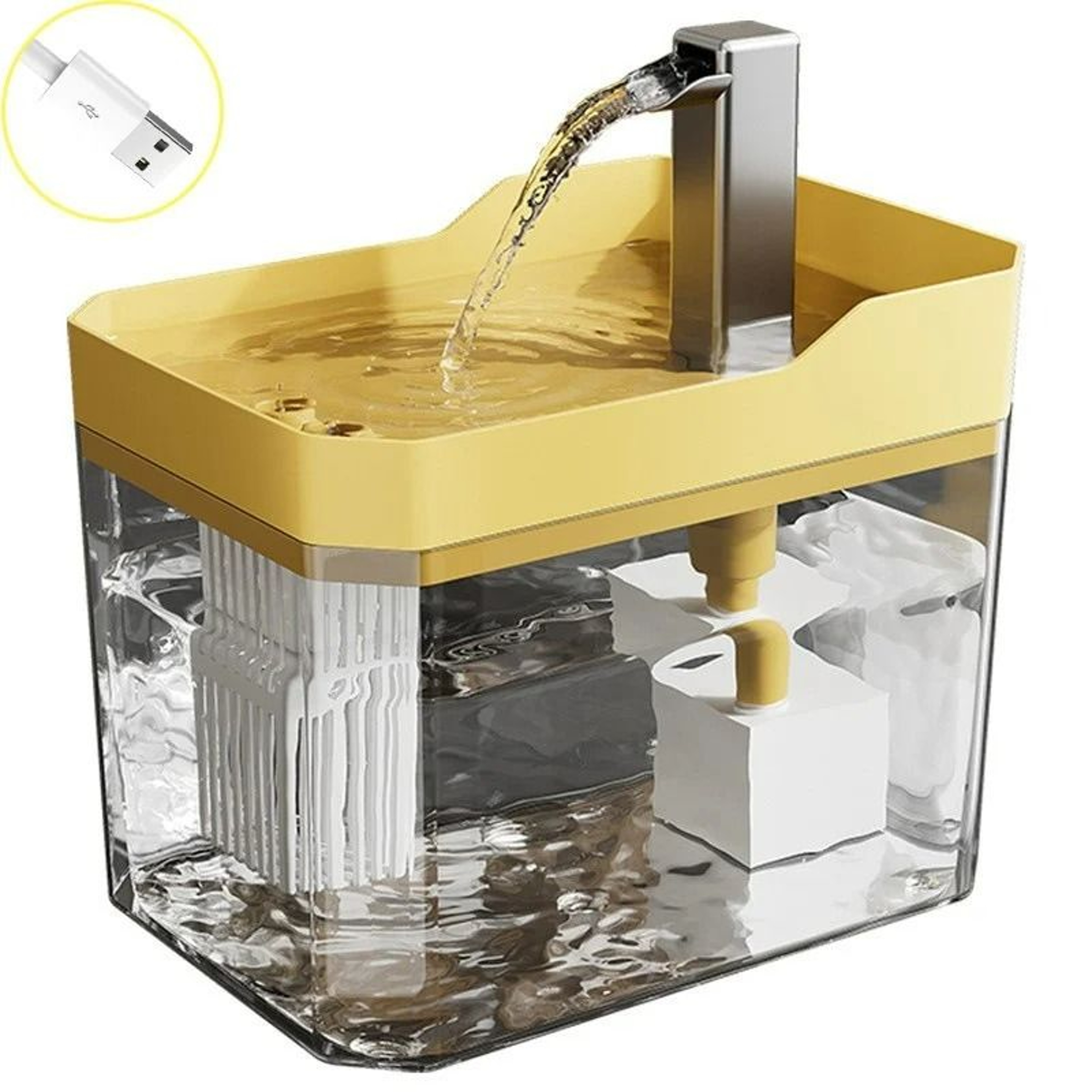 Transparent AutoFilter Pet Water Fountain 5