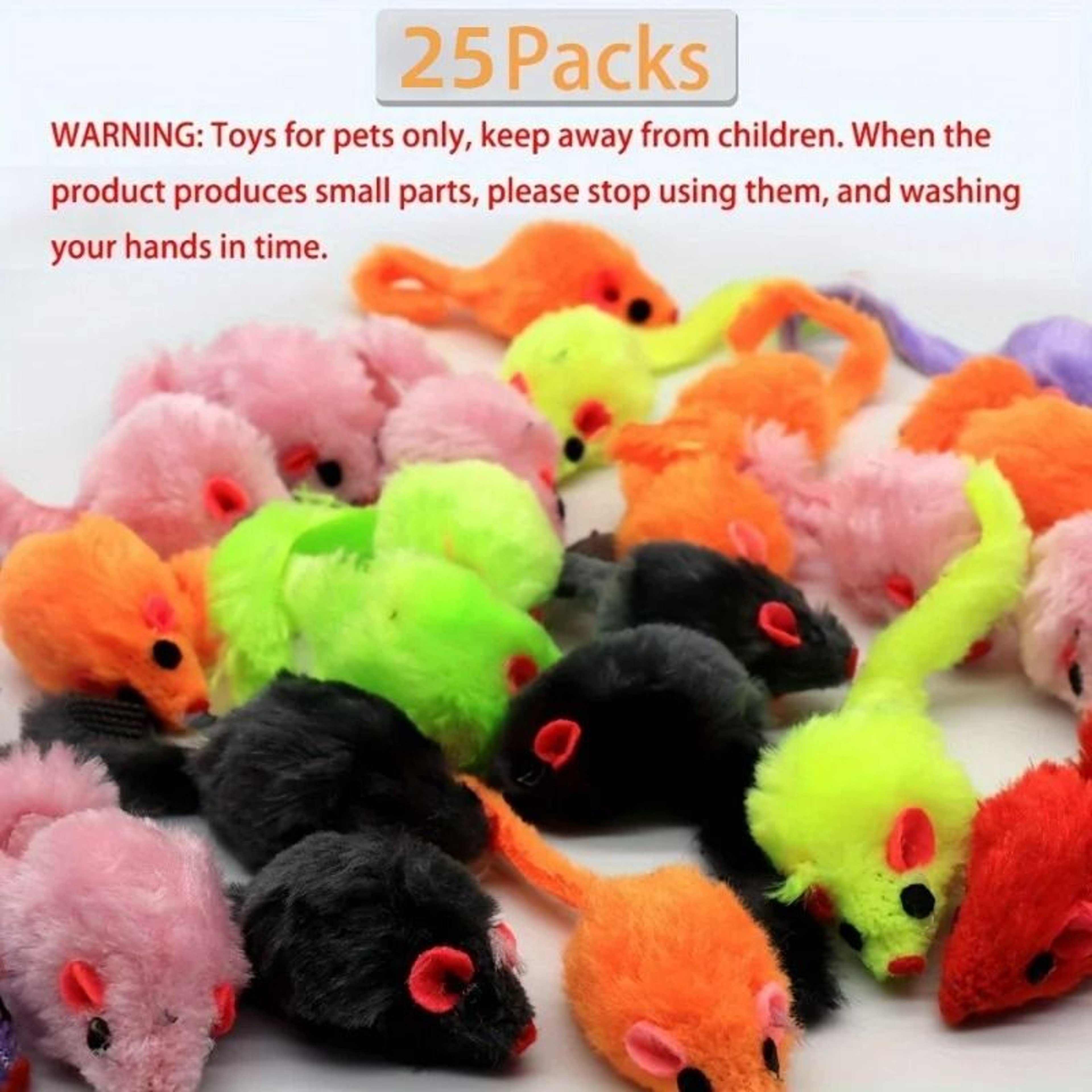 25Pack Interactive Plush Mouse Toy Set 6