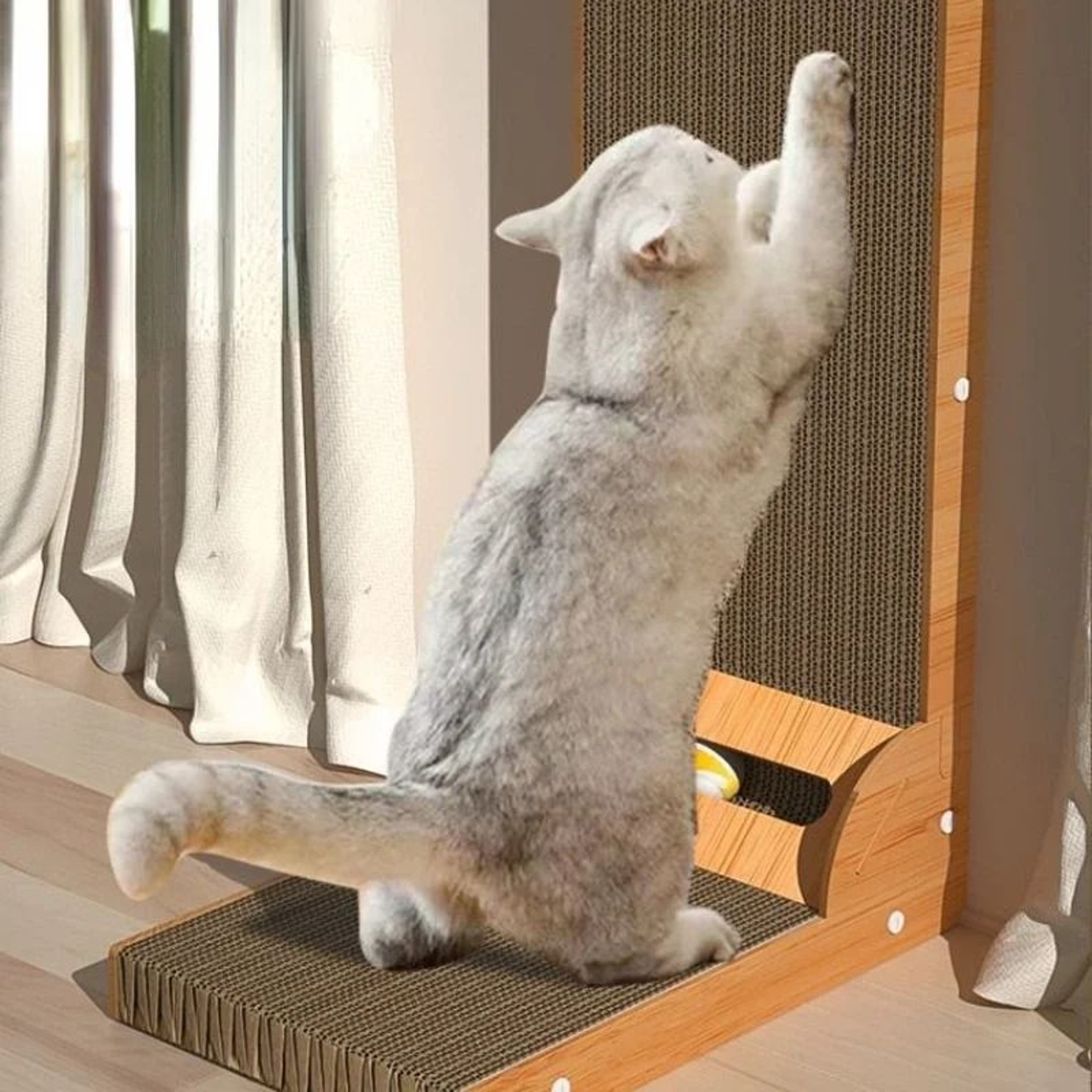 Modern Detachable Wooden Cat Scraper And Training Lounge 2