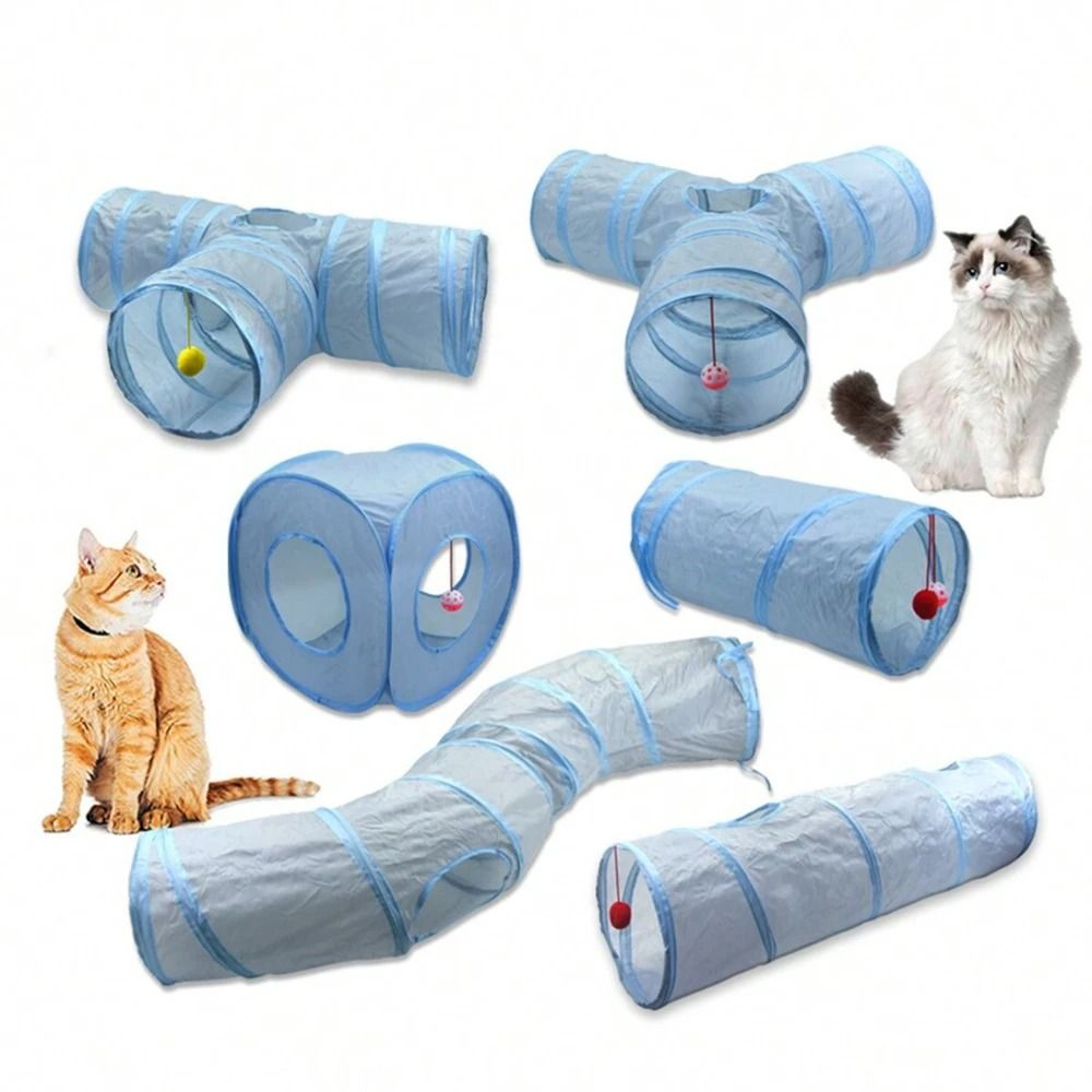 3Way Foldable Interactive Pet Tunnel 0