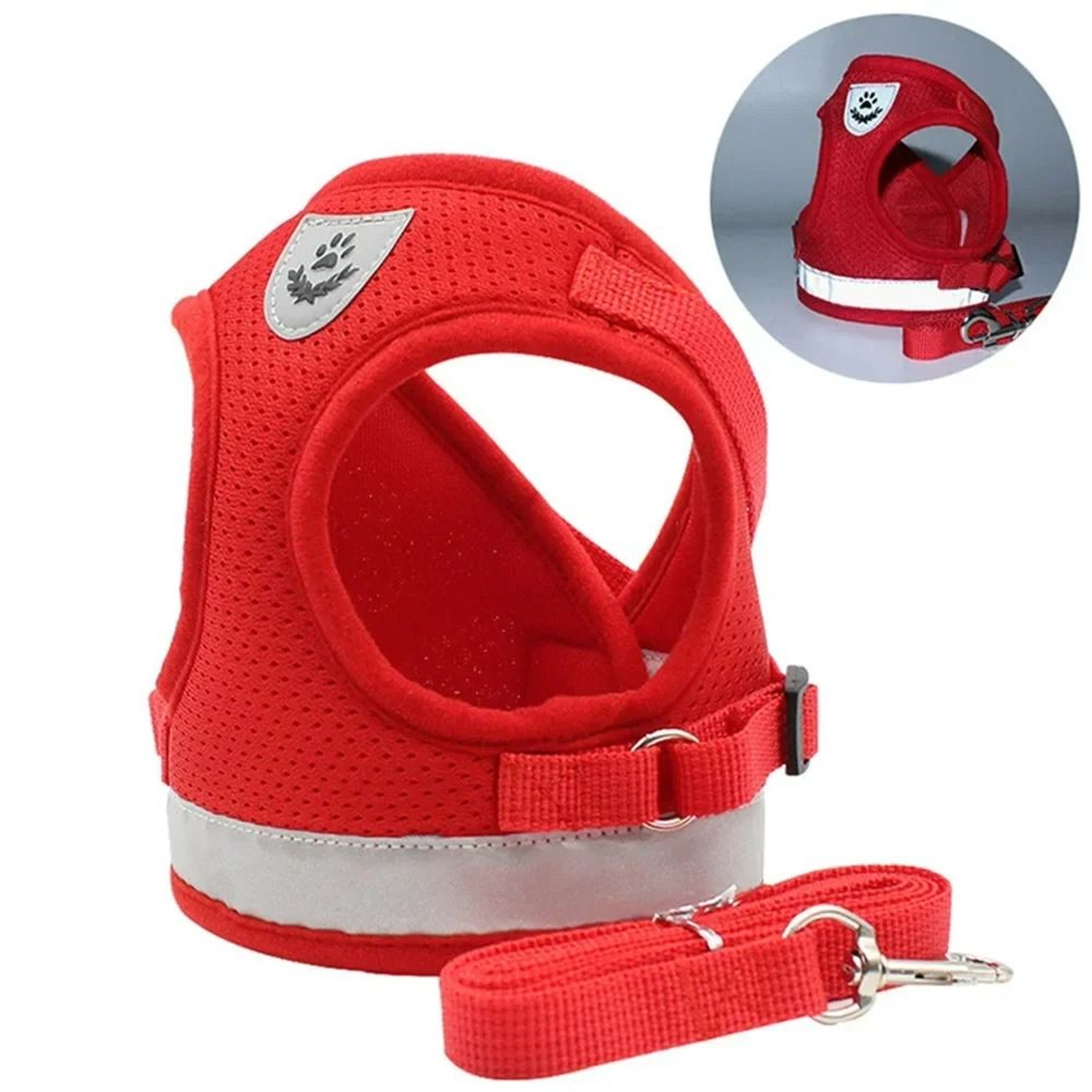 EscapeProof Reflective Soft Mesh Pet Harness Set 9