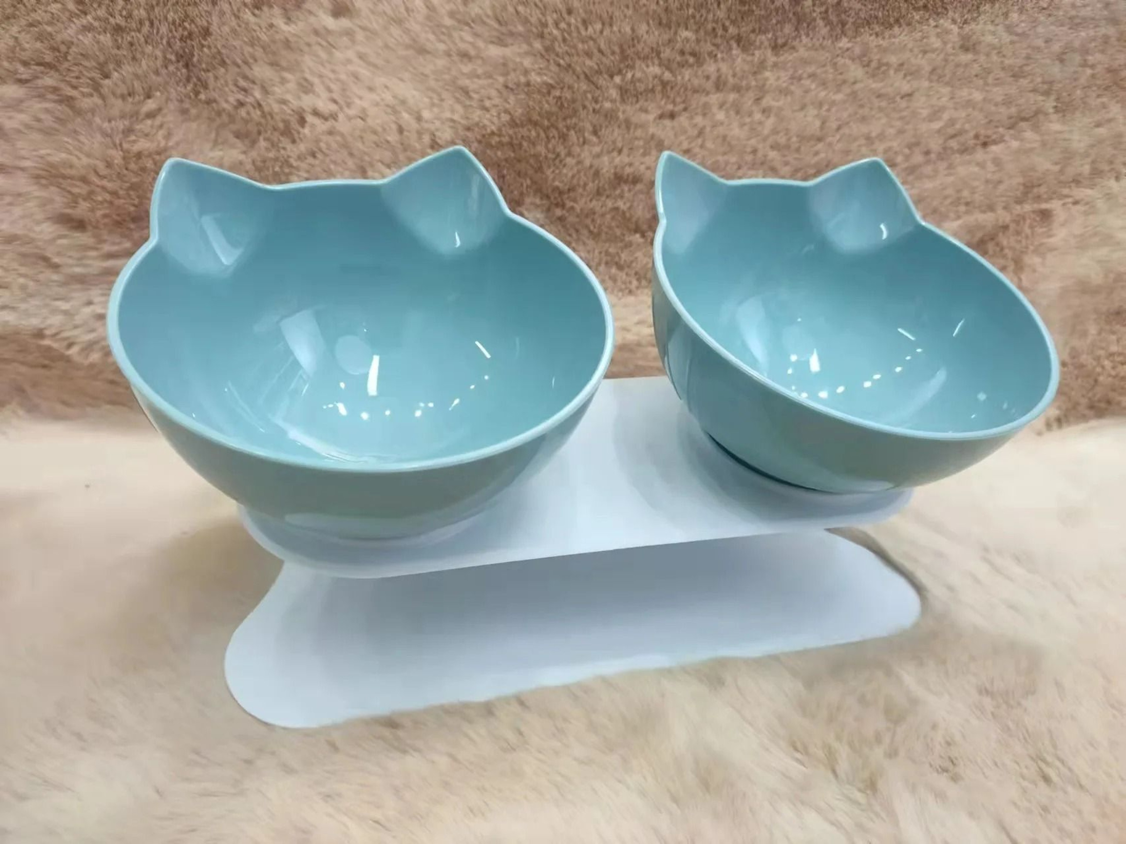 Ergonomic NonSlip Double Cat Feeding Station 13