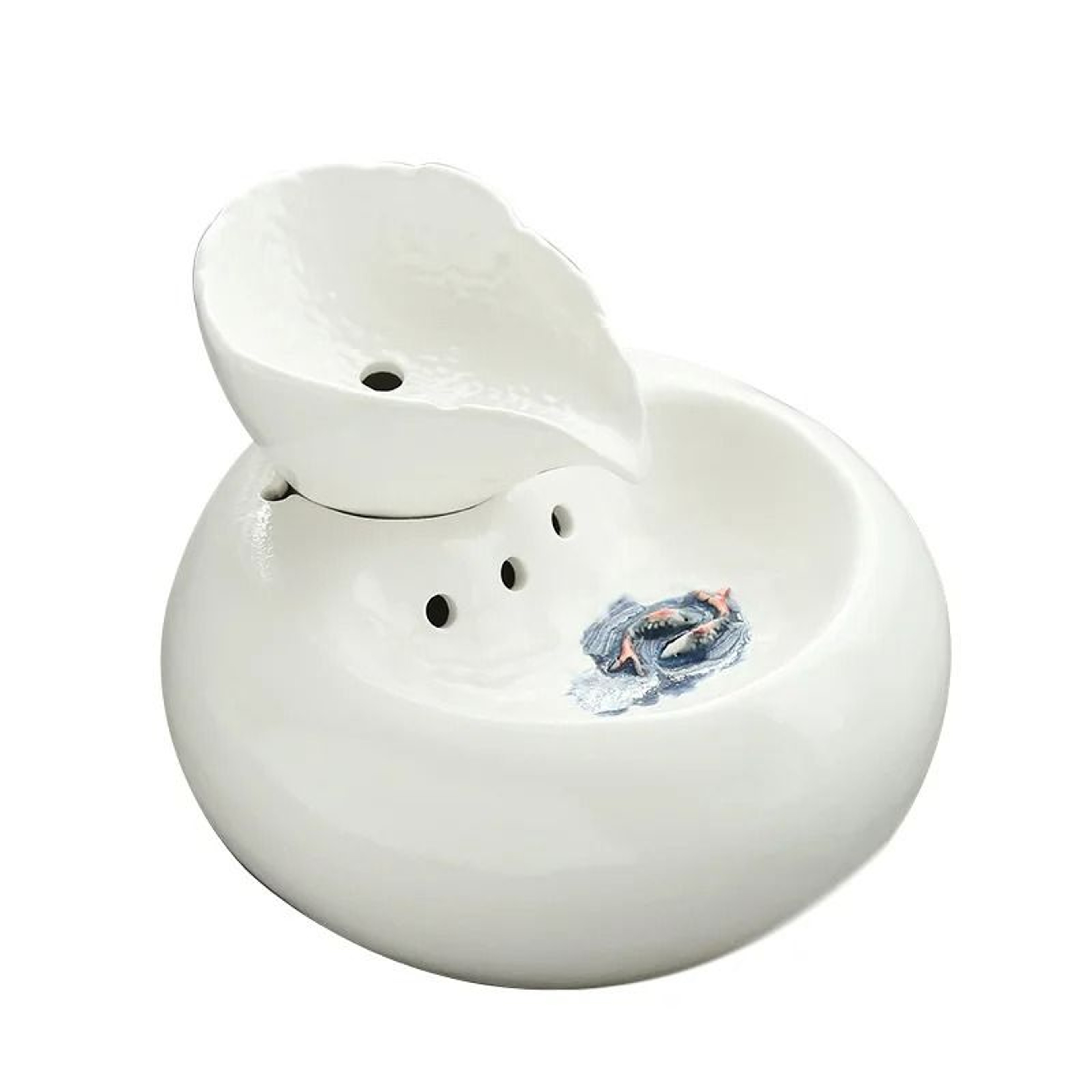 Premium LeafDesign Ceramic Automatic Pet Water Fountain 5