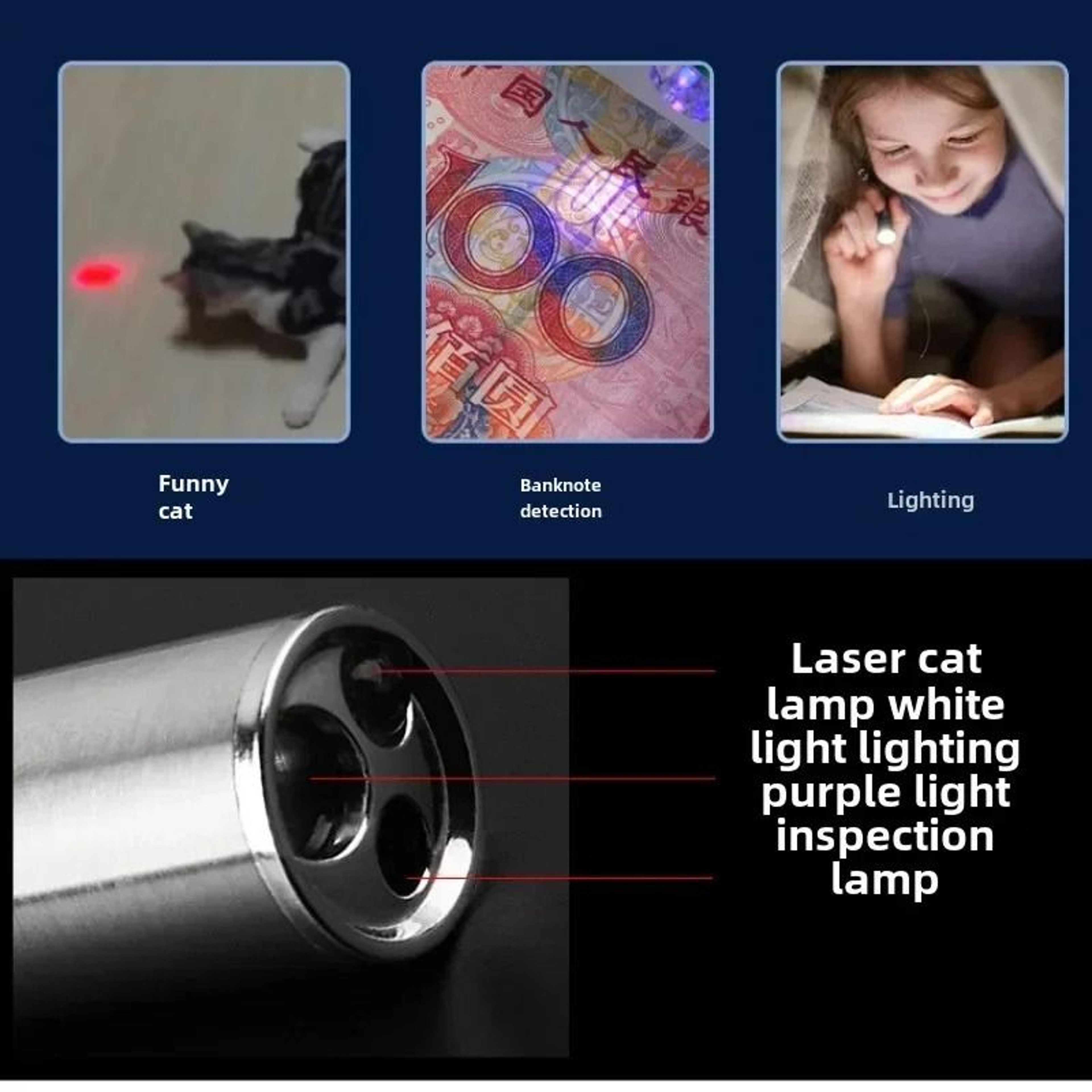 3in1 Multifunctional Laser Pointer  Interactive Cat Toy 3