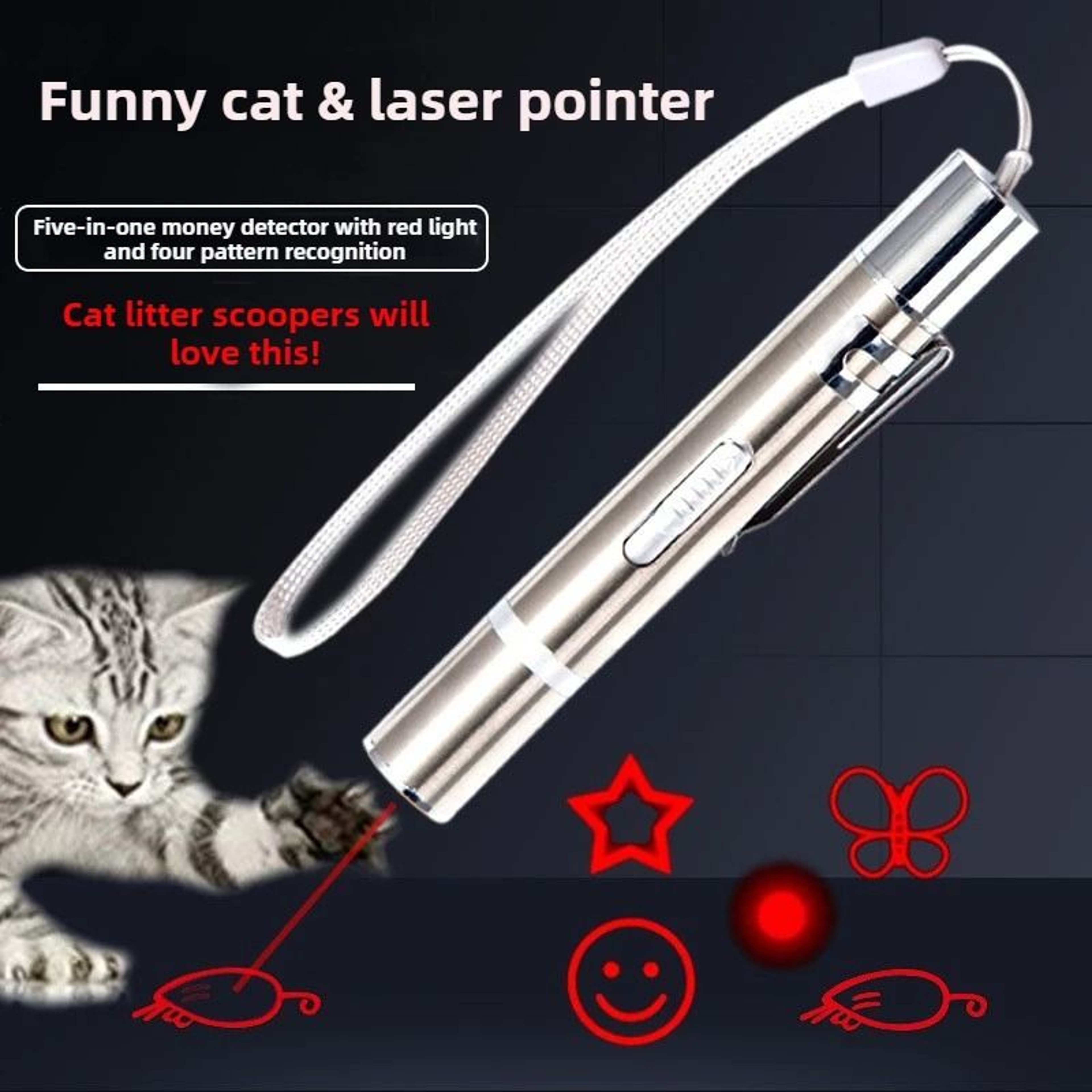 3in1 Multifunctional Laser Pointer  Interactive Cat Toy 4