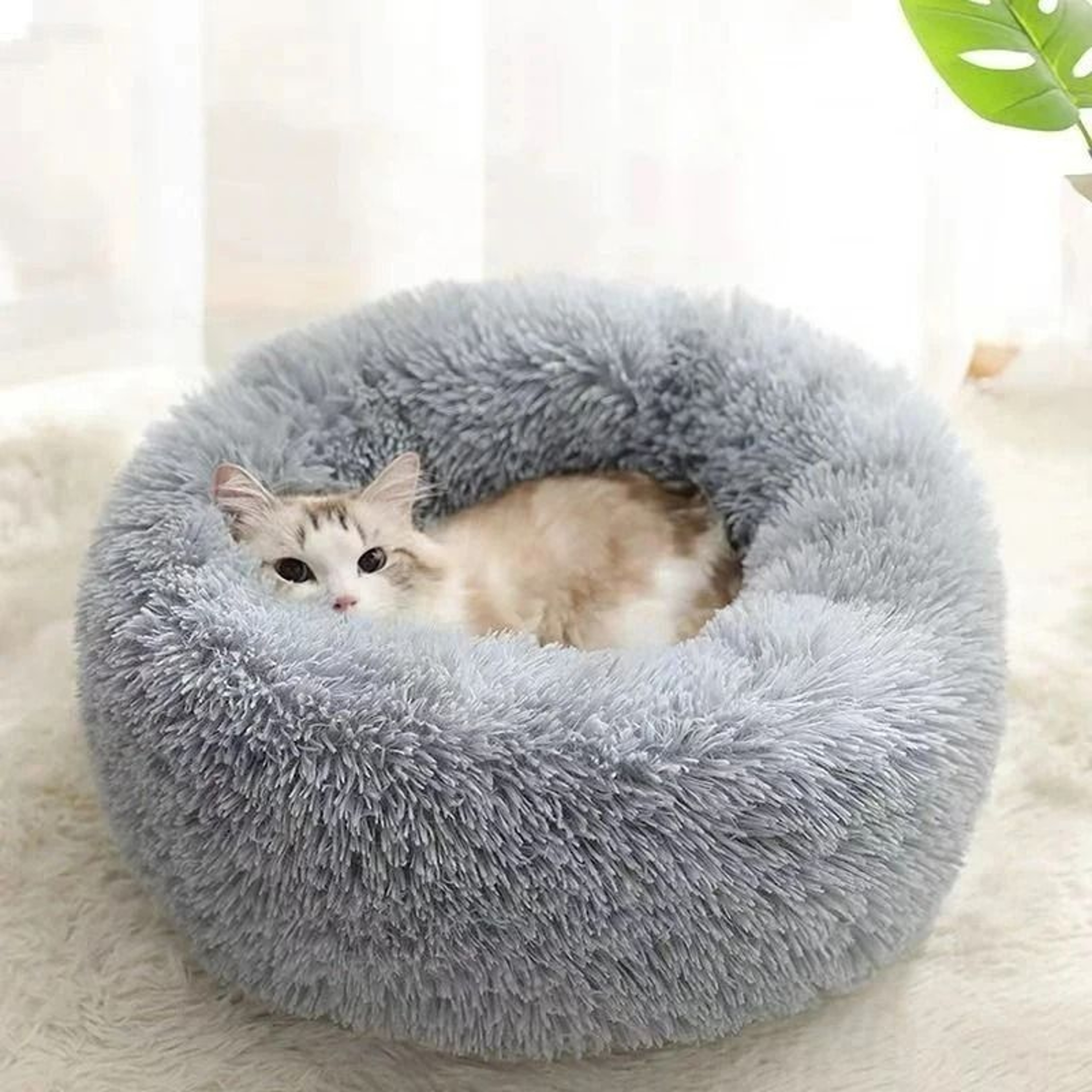 UltraSoft SemiEnclosed Plush Shell Cat Nest 8