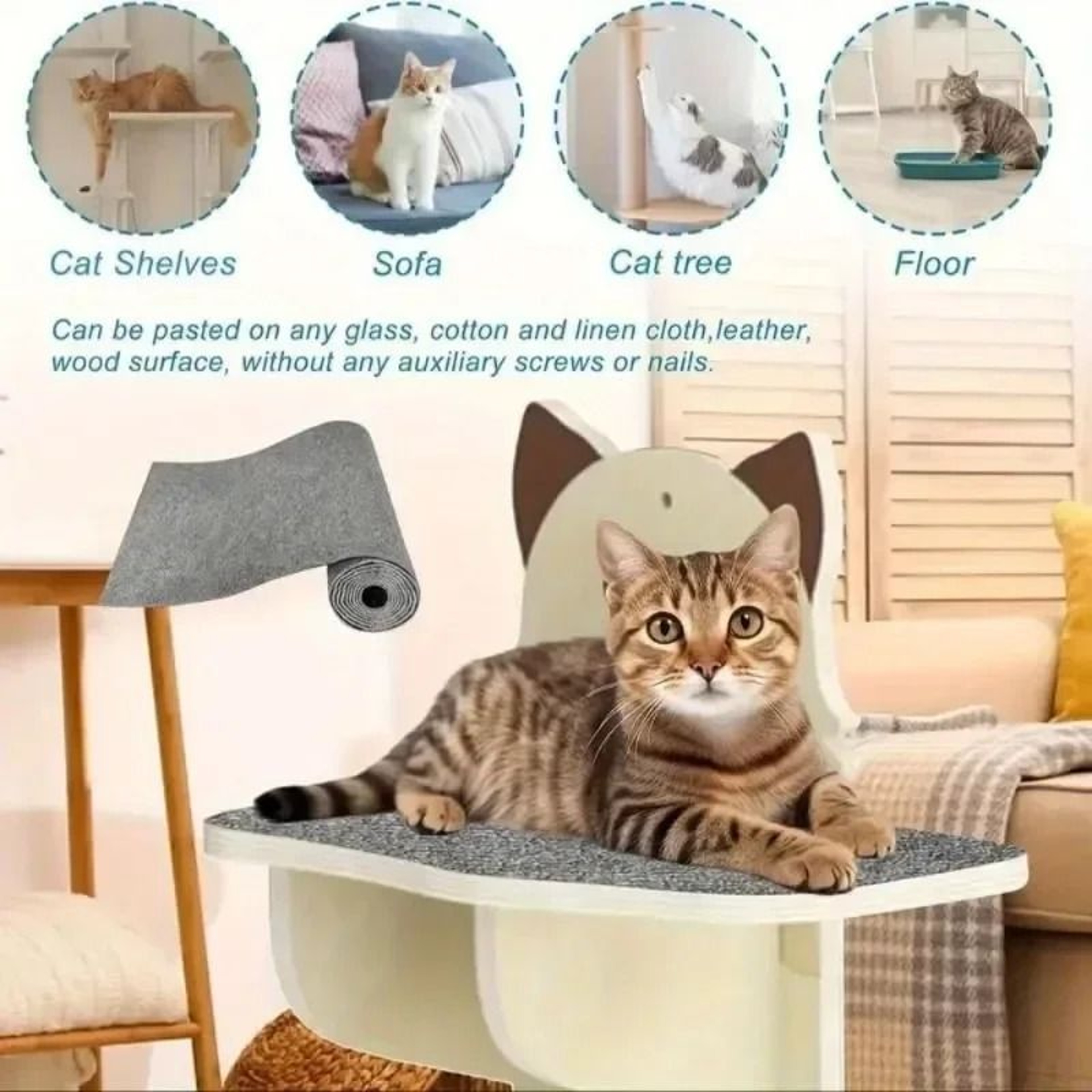 Trimmable SelfAdhesive Carpet Scratching Protector 5