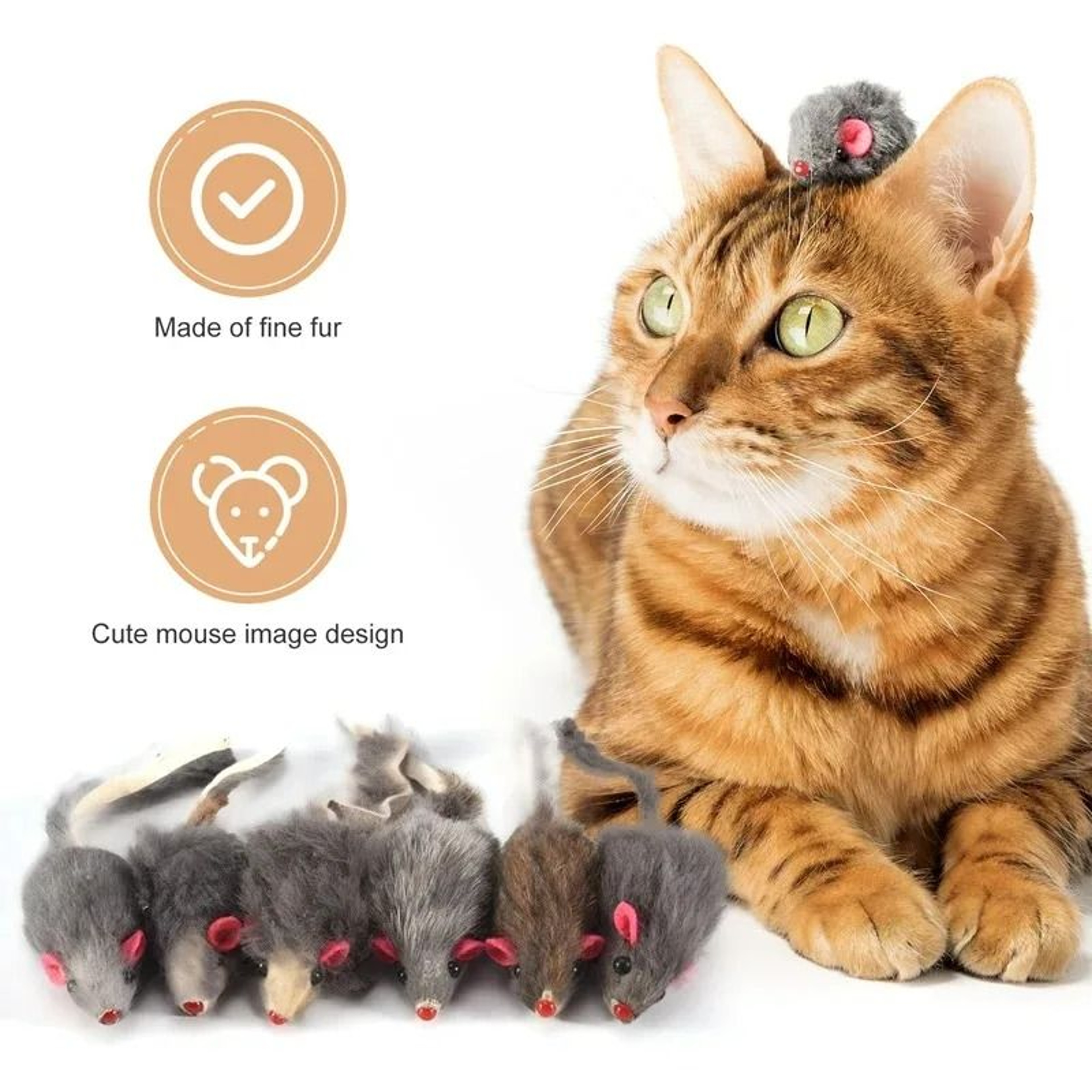 Classic Plush Mouse Interactive Toy Set 10Pack 3