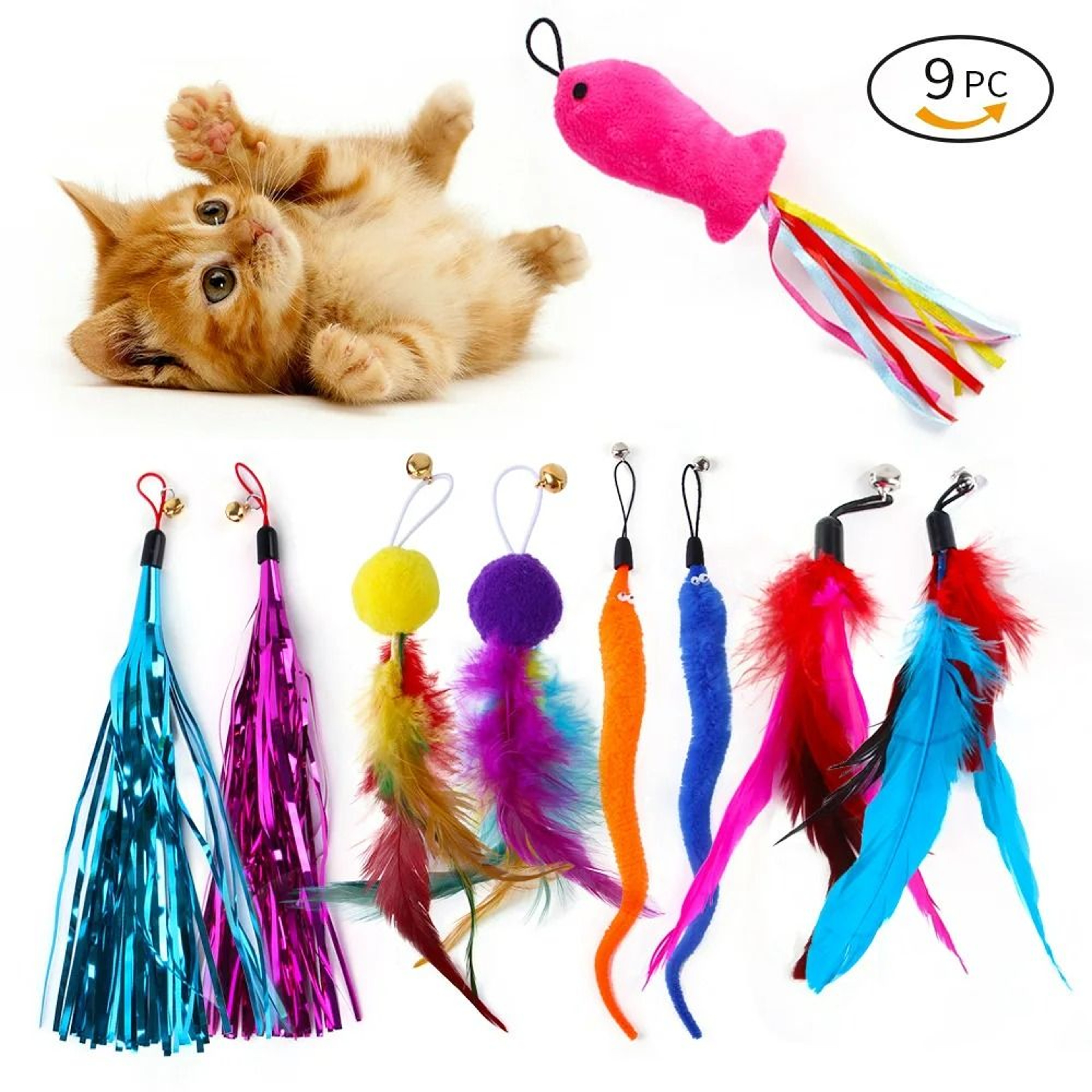 9Piece MultiTexture Feather  Tassel Replacement Set 5