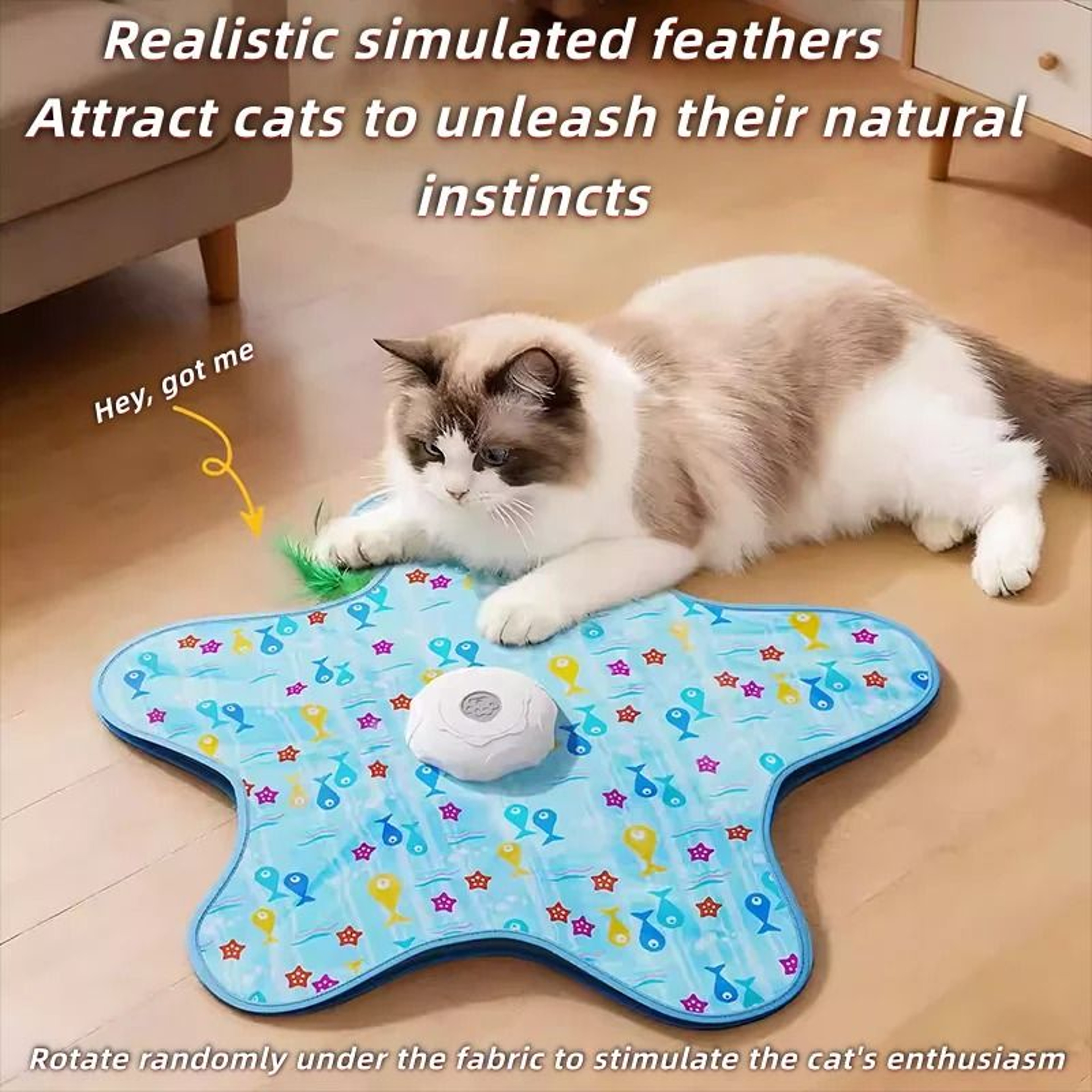 Interactive Cat Hunting Blanket  Automatic Rotating Teaser Toy 1