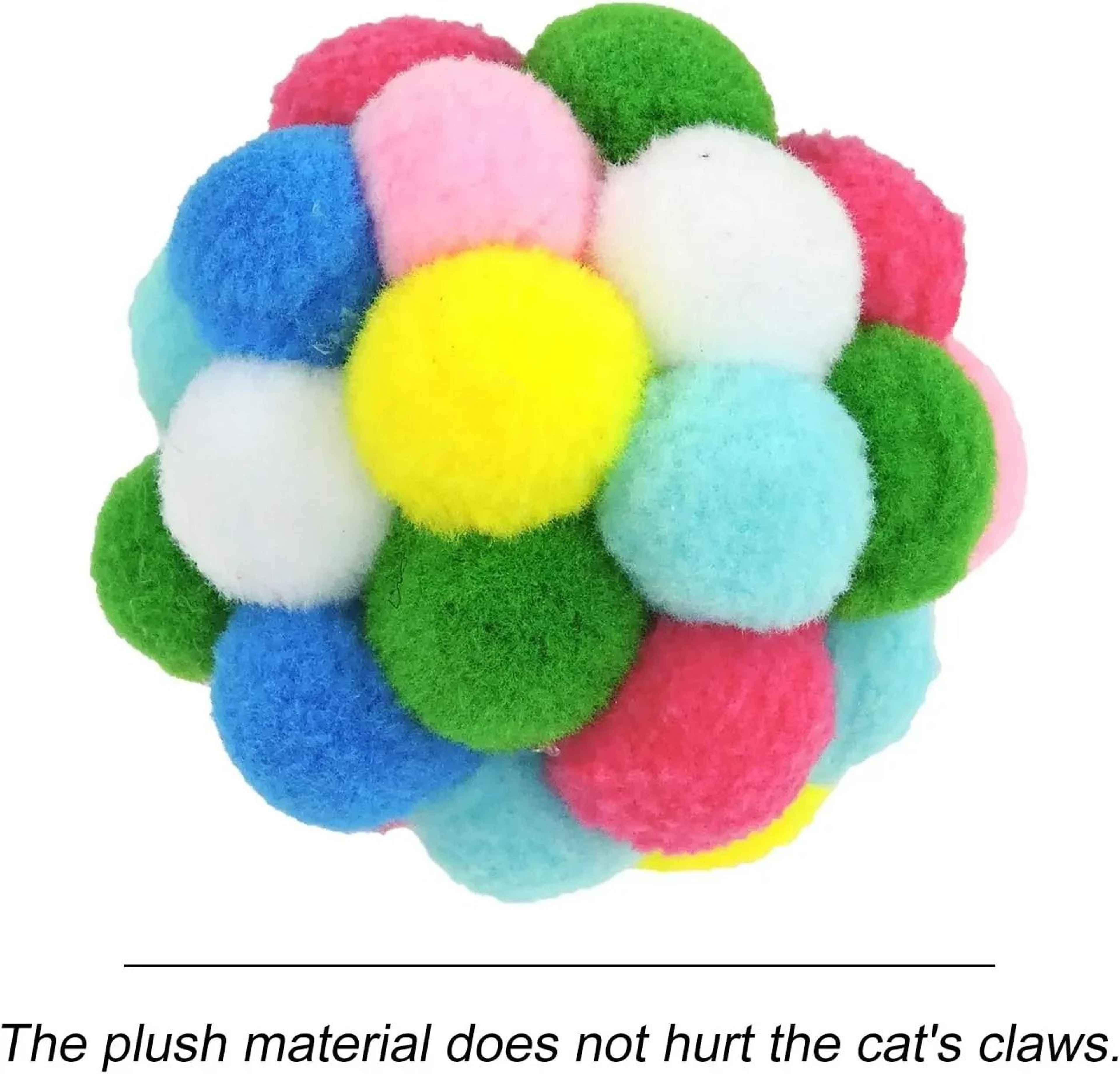 60 Piece Interactive Cat Toy Ball Mega Set With Bell Poms And Tinsel Sparkles 3