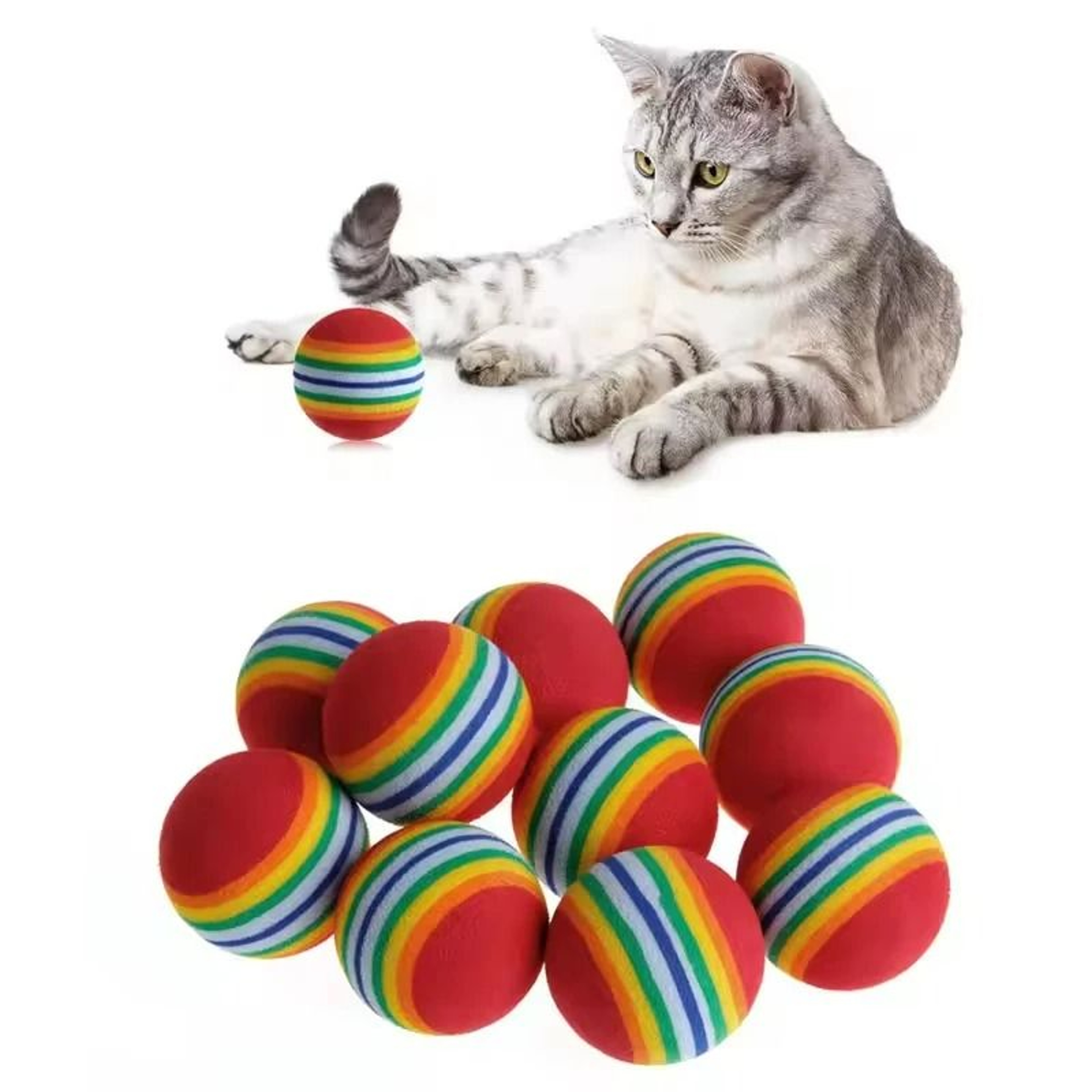 30Piece Rainbow EVA Interactive Training Balls For Cats And Dogs 2