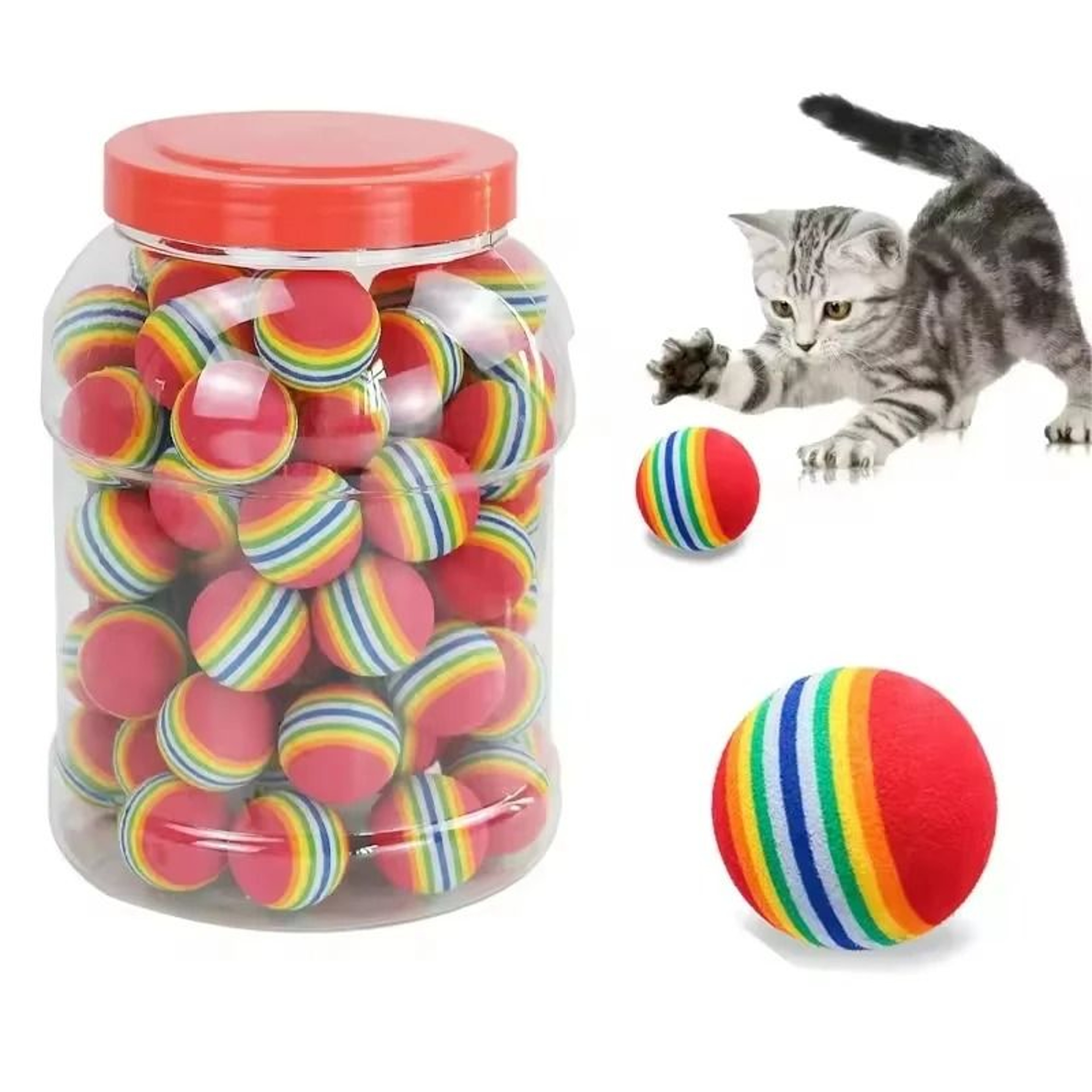 30Piece Rainbow EVA Interactive Training Balls For Cats And Dogs 5