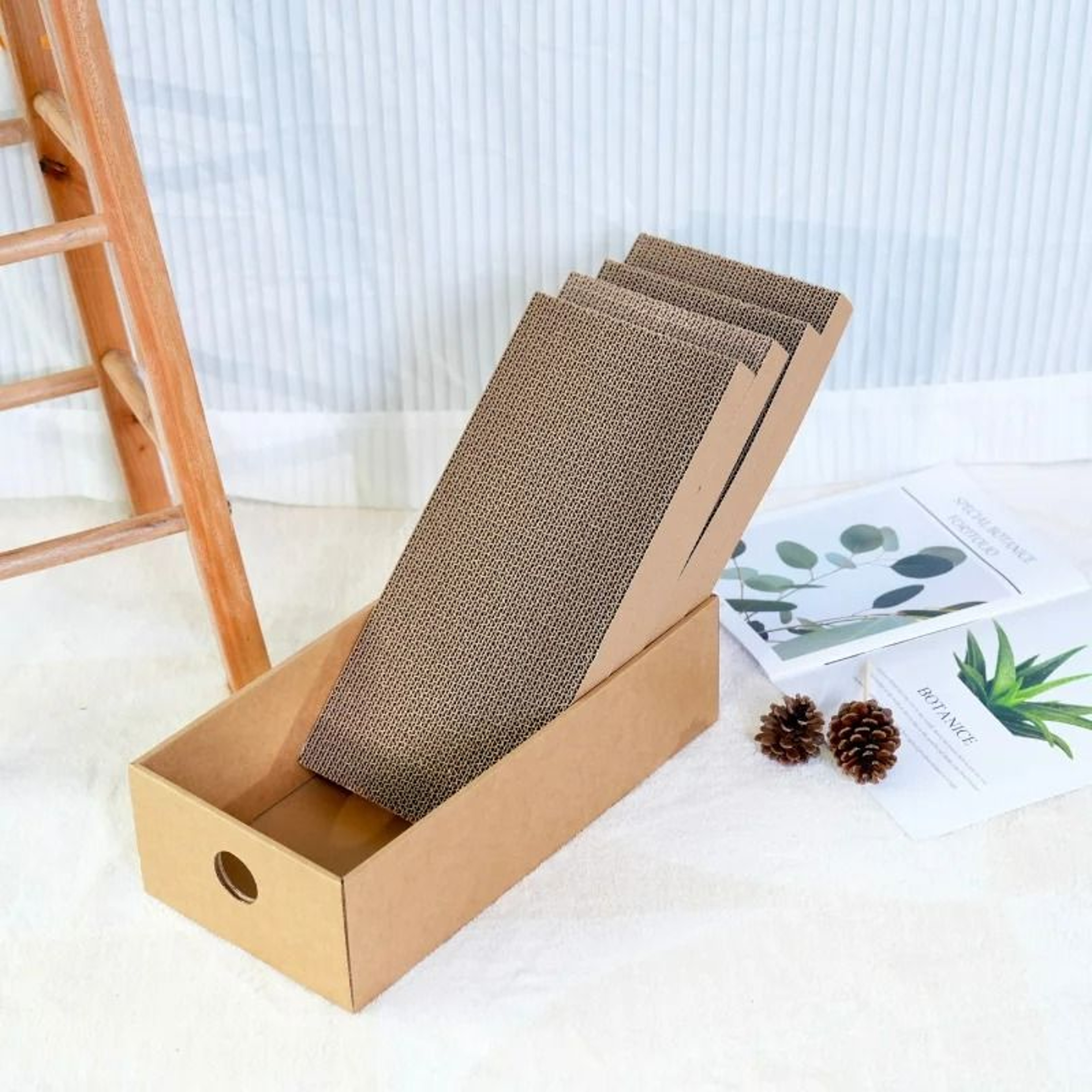 4Pack Premium Cardboard Cat Scratching Box And Inlay Mat Set 2