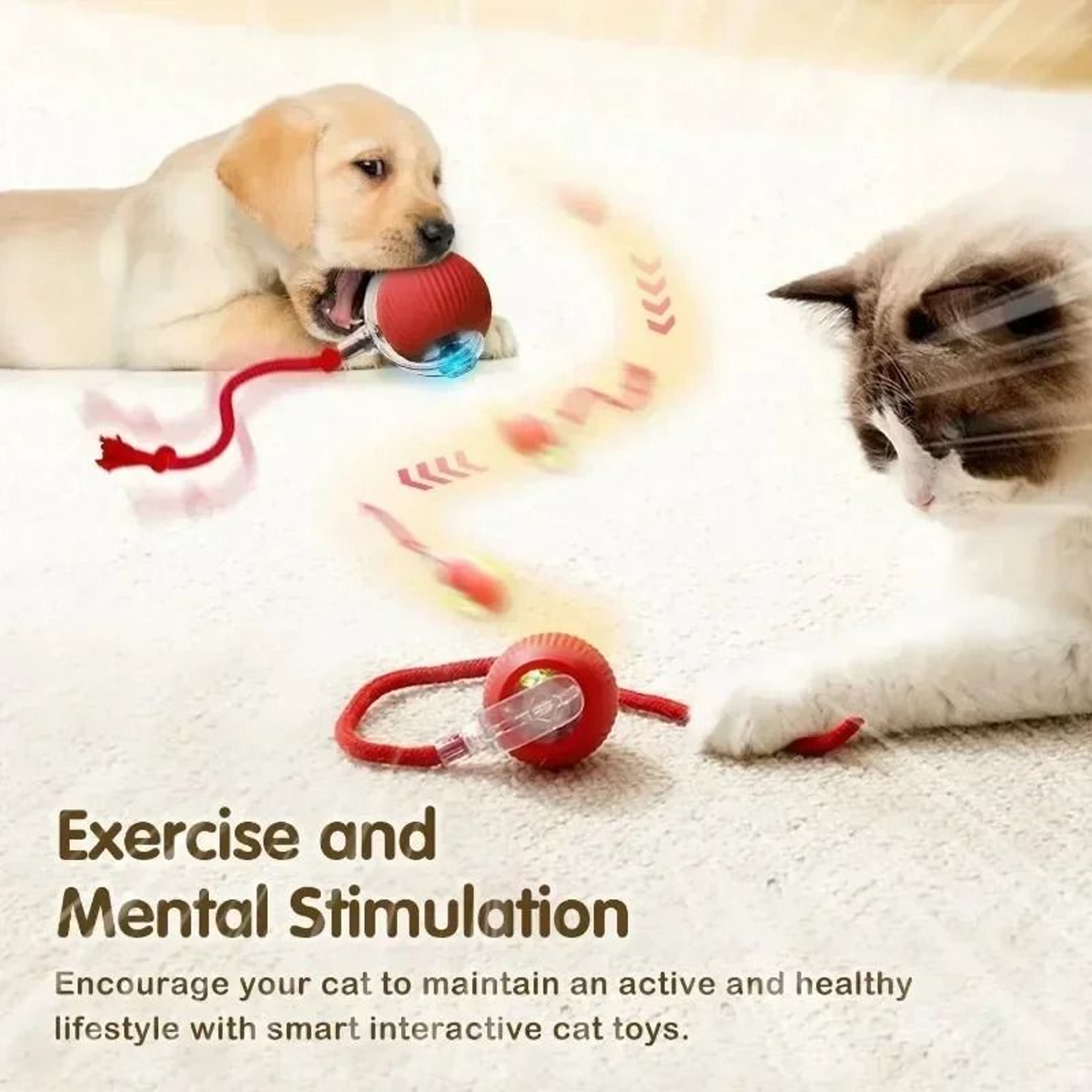 Smart Interactive Rolling Mouse Ball With Sensory Tail For Indoor Cats 3