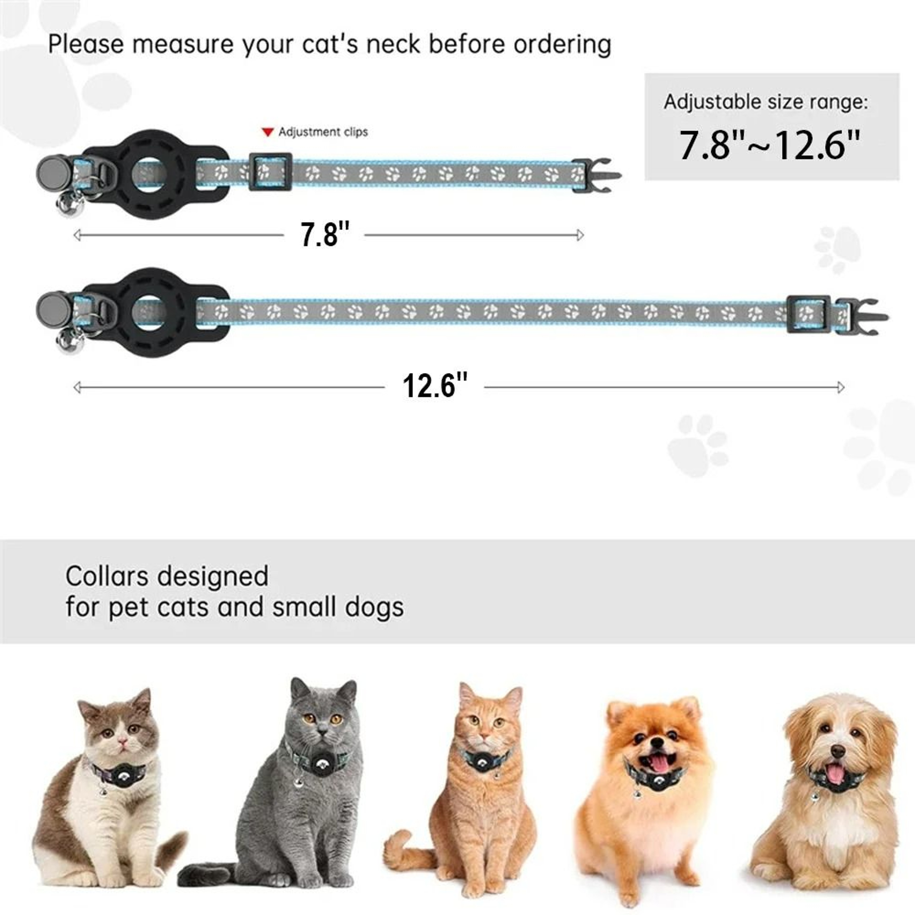 Secure AirTag Safety Collar With Integrated Tracking Holder  Bell 5
