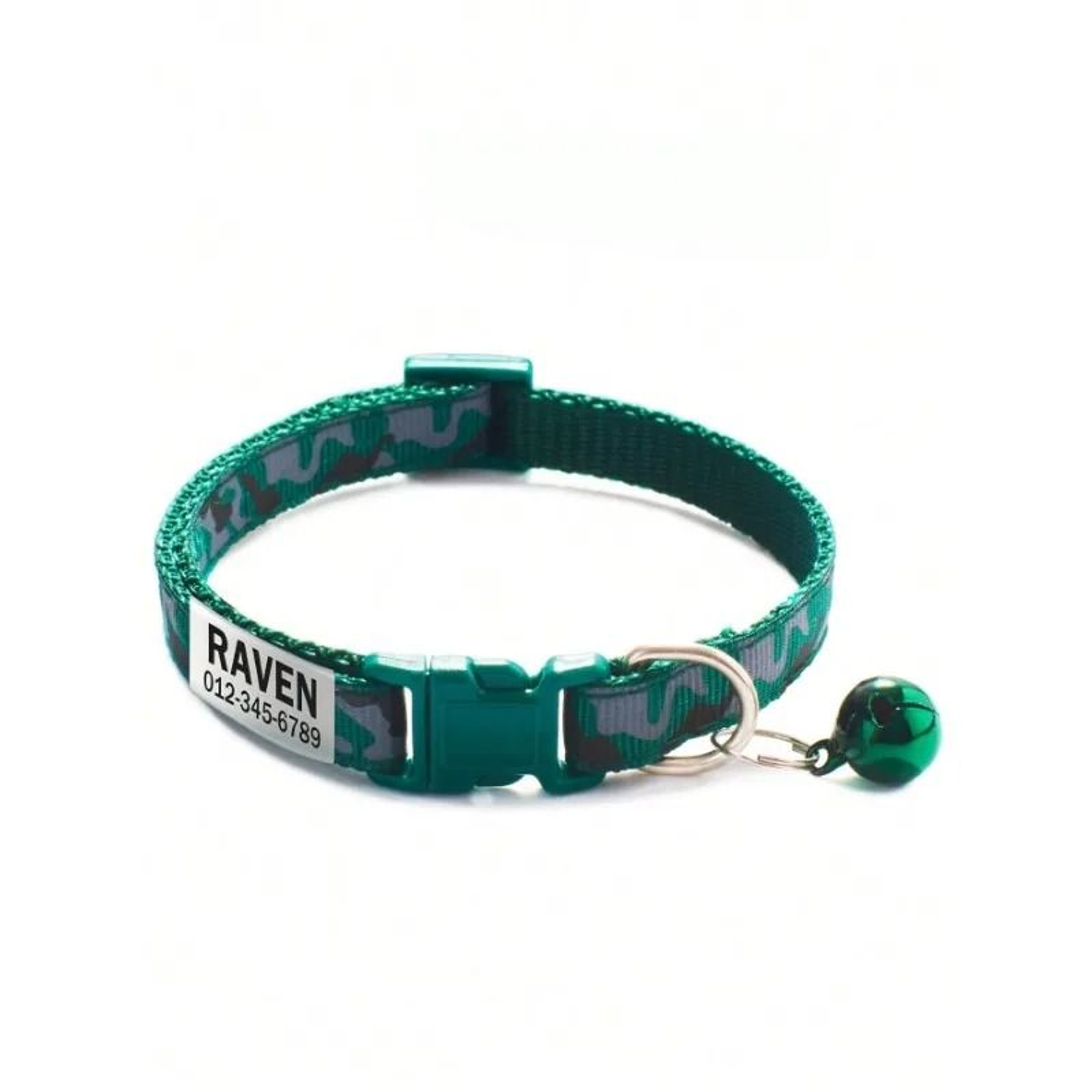 Personalized Camouflage Cat Collar With Custom ID Tag  Safety Bell 15