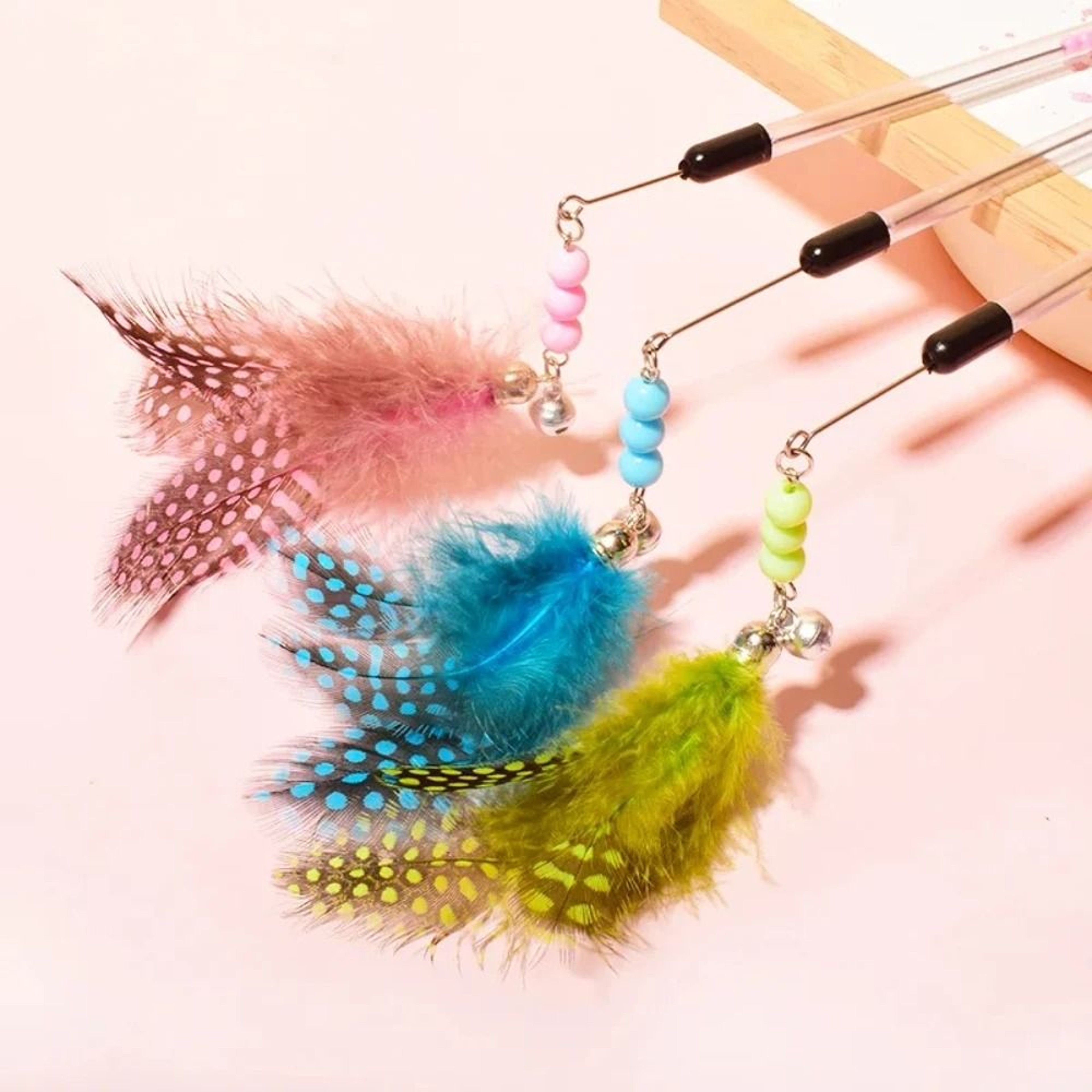 Retractable Feather Interactive Cat Teaser Wand 4