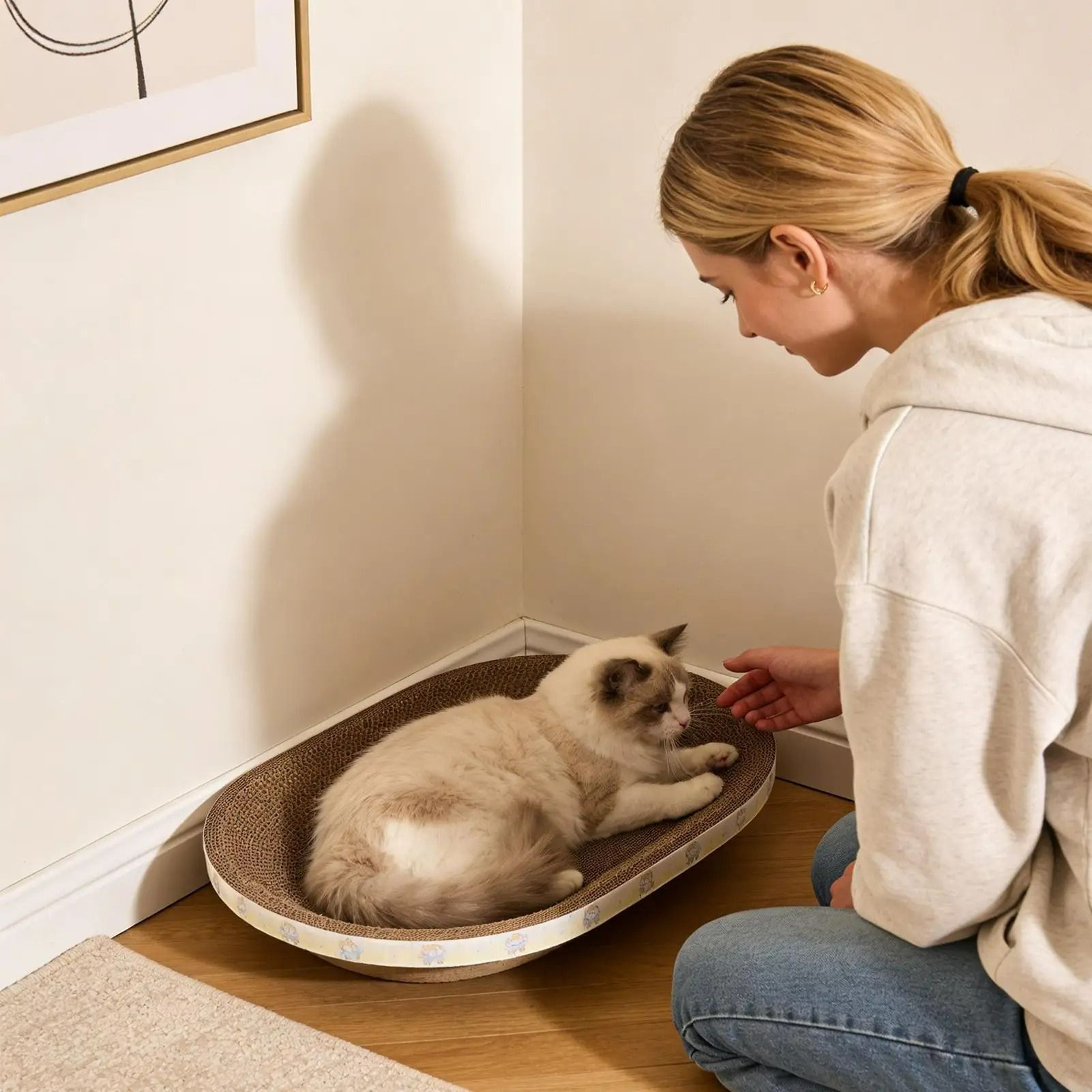 Oval Corrugated Lounger  Cat Scratch Pad 3