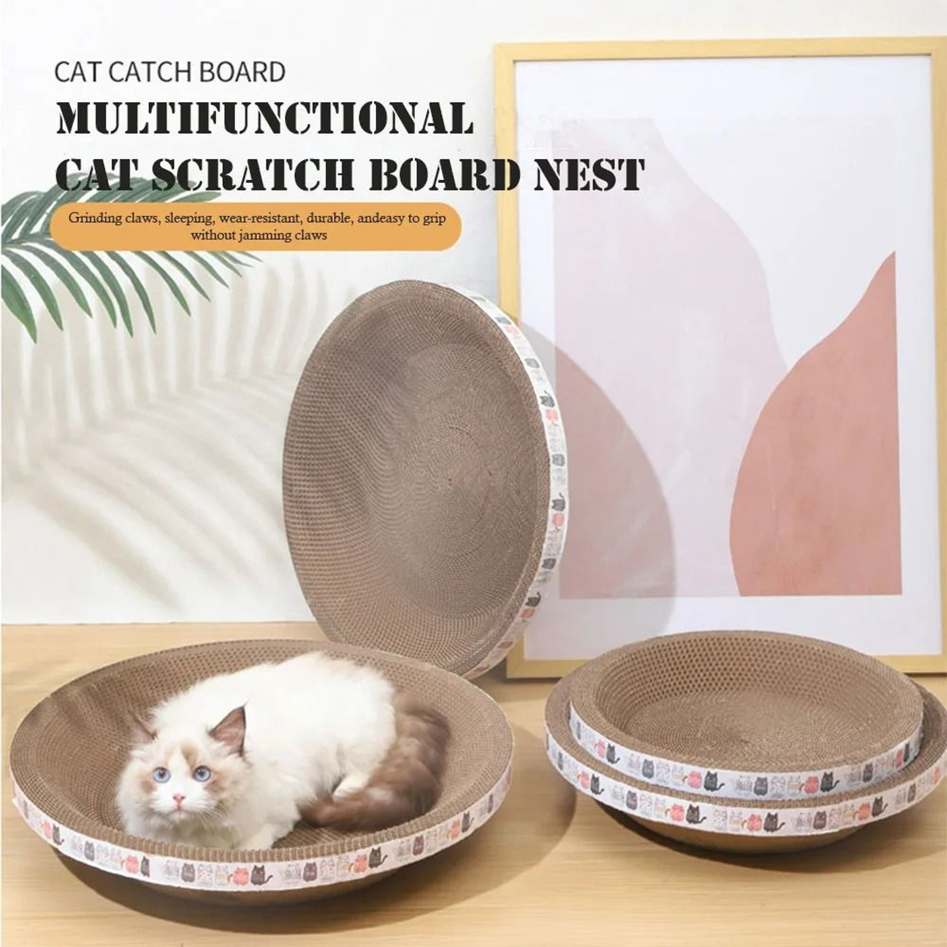 Versatile Corrugated Round  Oval Cat Scratcher 0