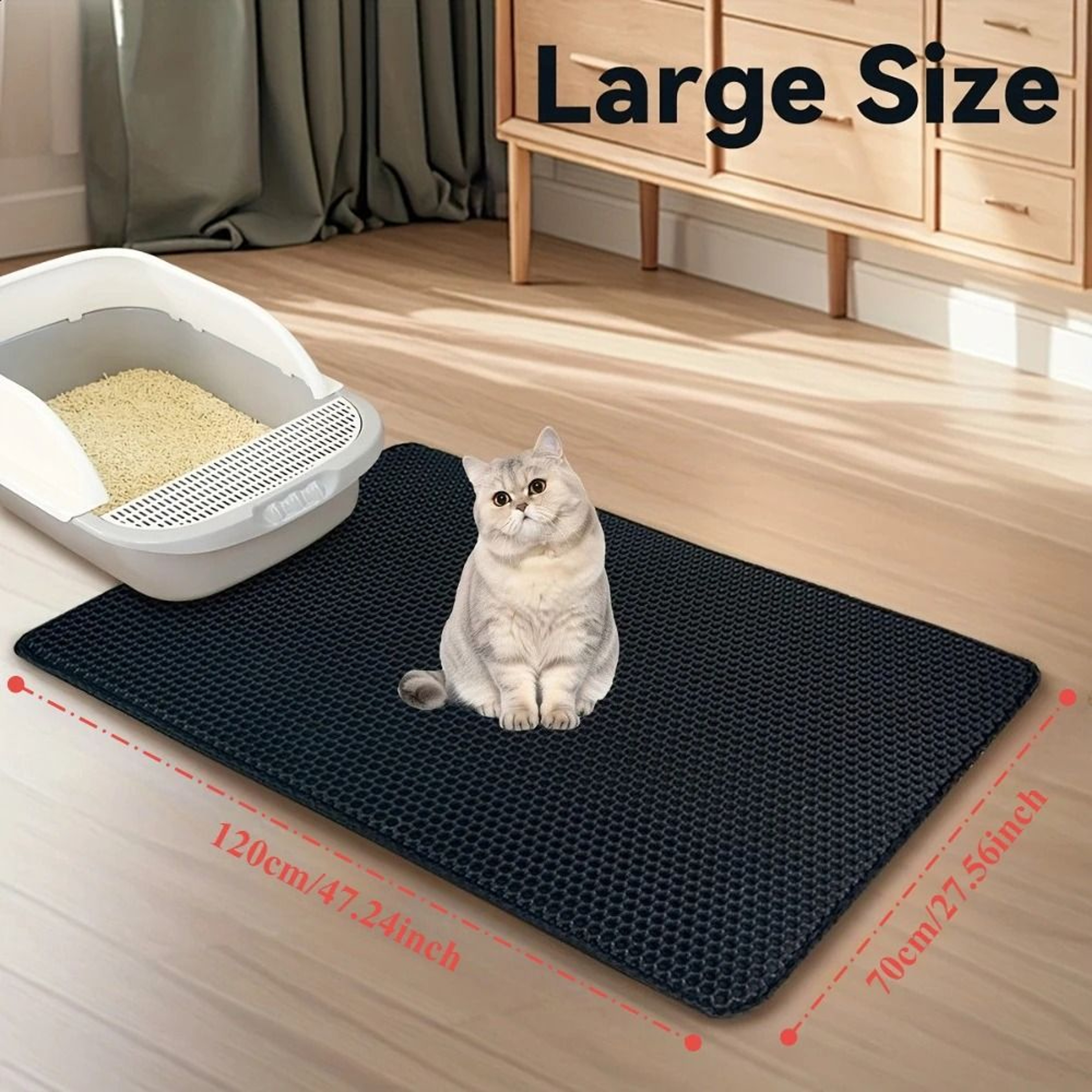 Large DoubleLayer Waterproof Cat Litter Trapping Mat 1
