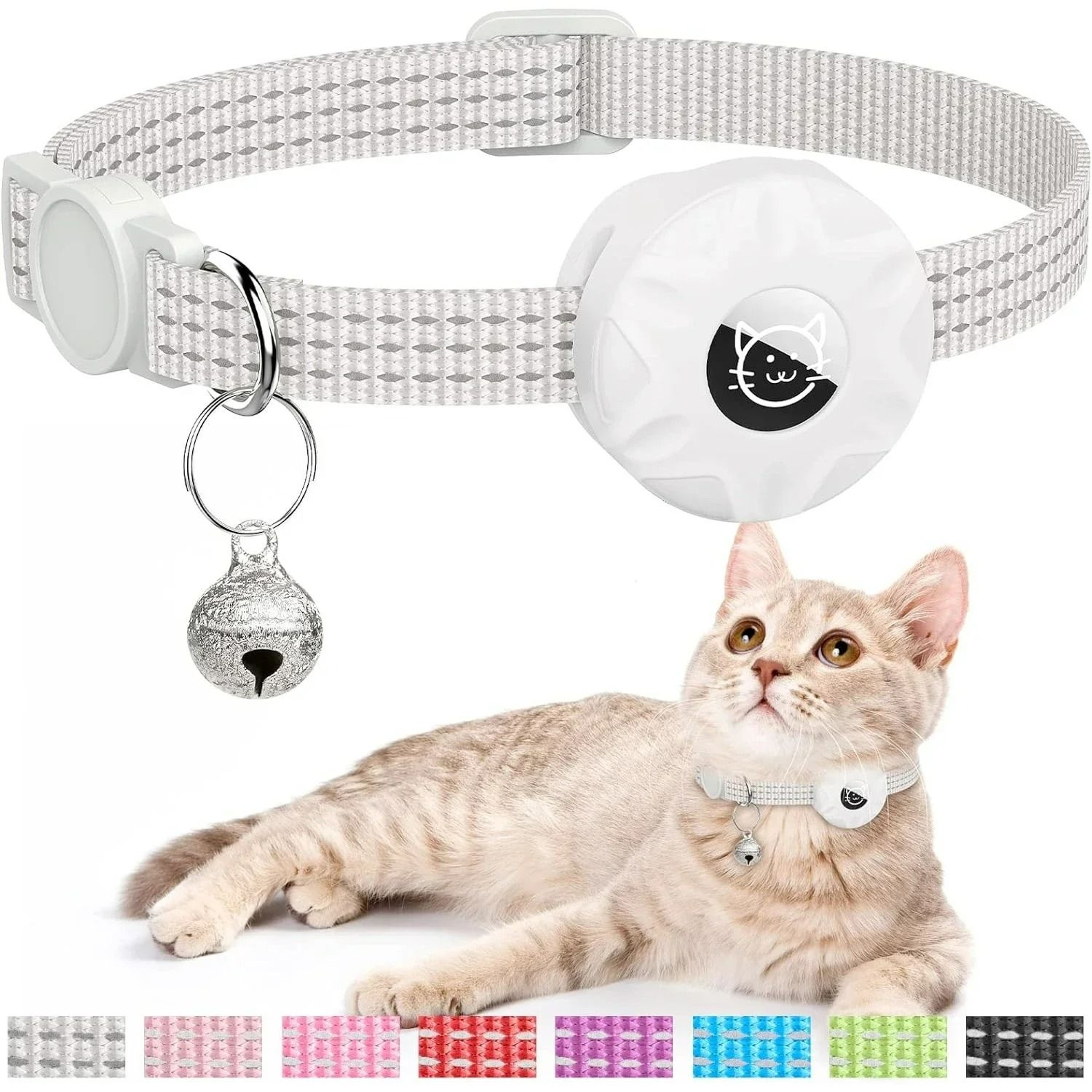 Reflective AirTag Safety Cat Collar  Secure GPS Tracking  Breakaway Protection 0