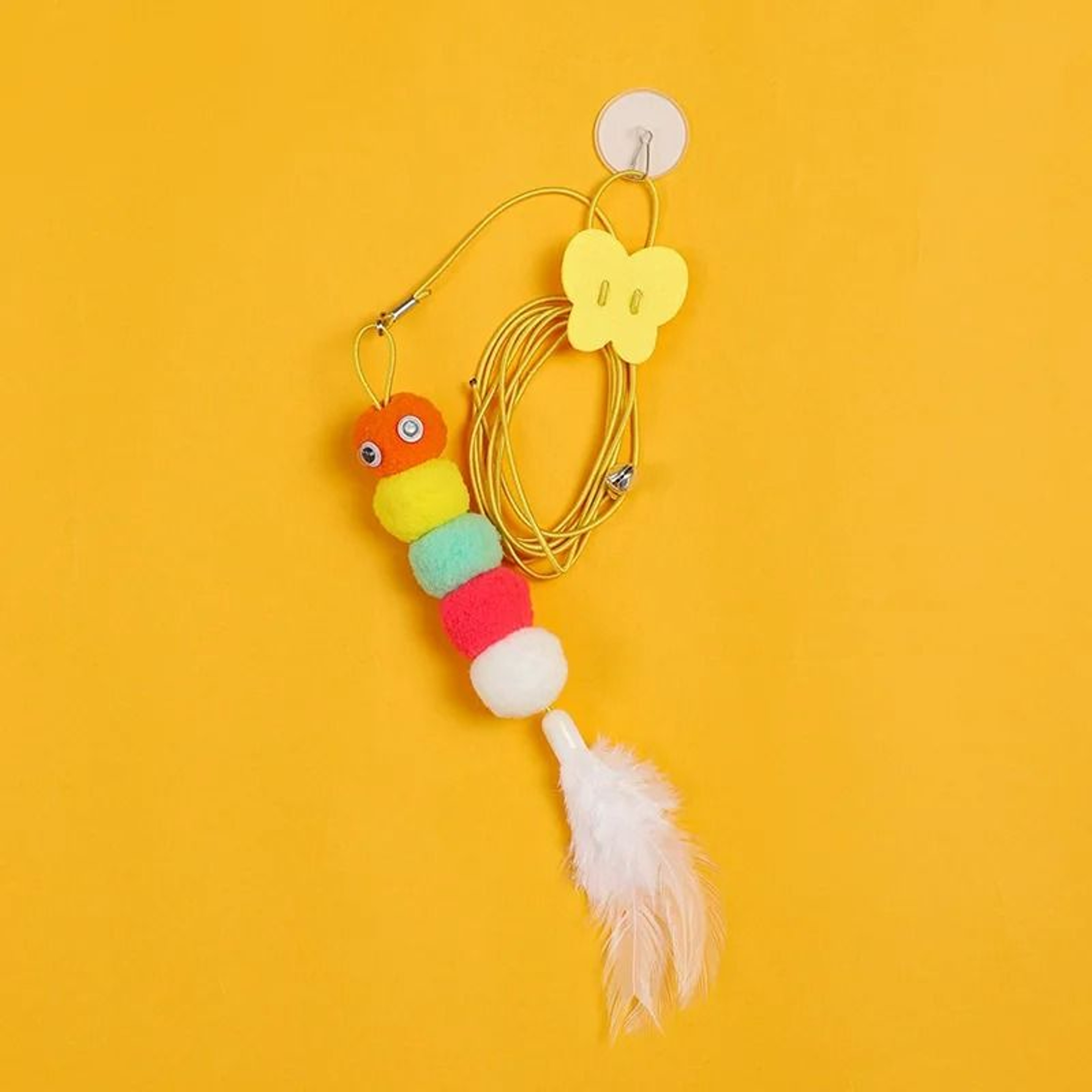 Independent Hanging Door Cat Teaser  Elastic SelfPlay Toy With Feathers 10