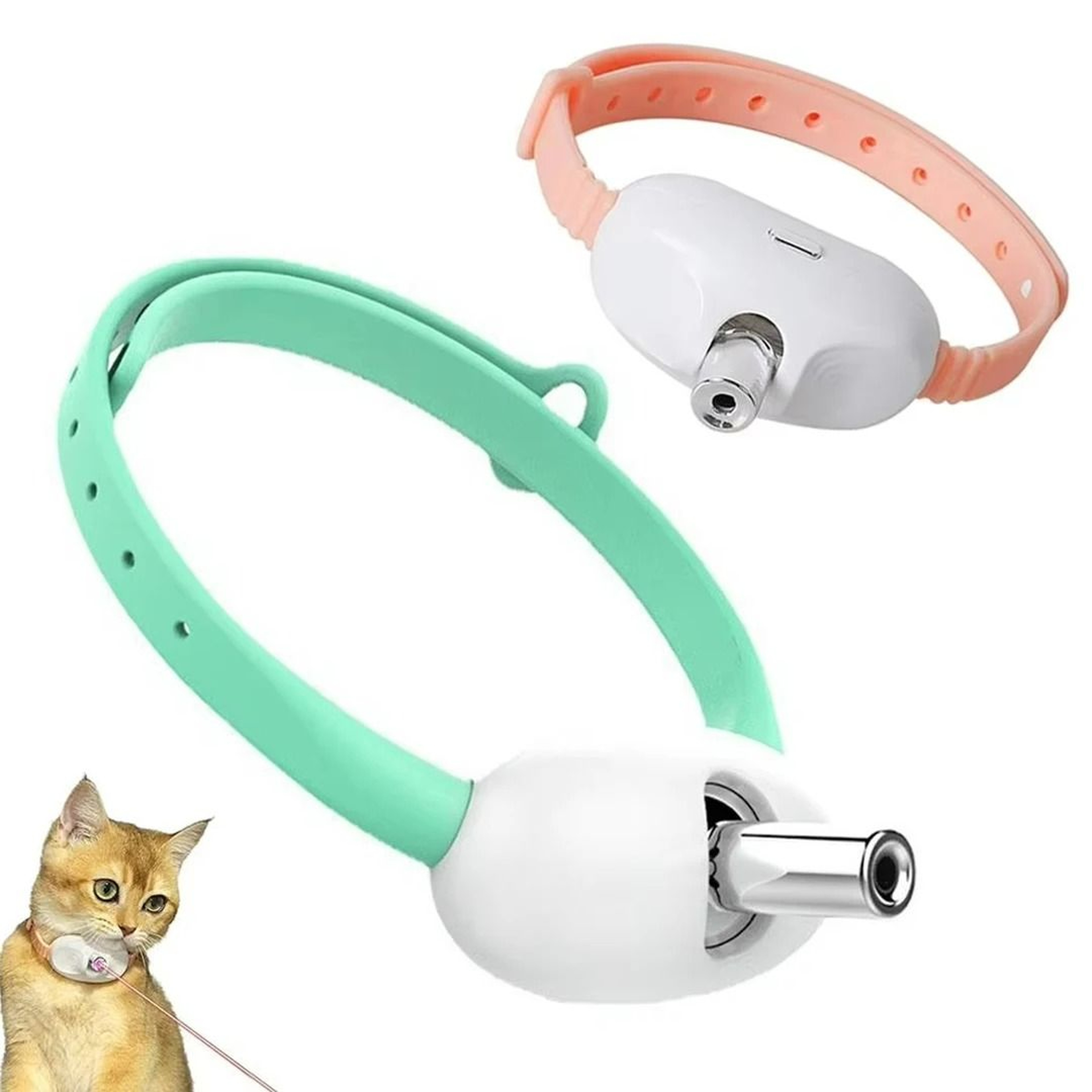 Interactive HandsFree Laser Cat Collar  Automatic USB Rechargeable Teaser 1