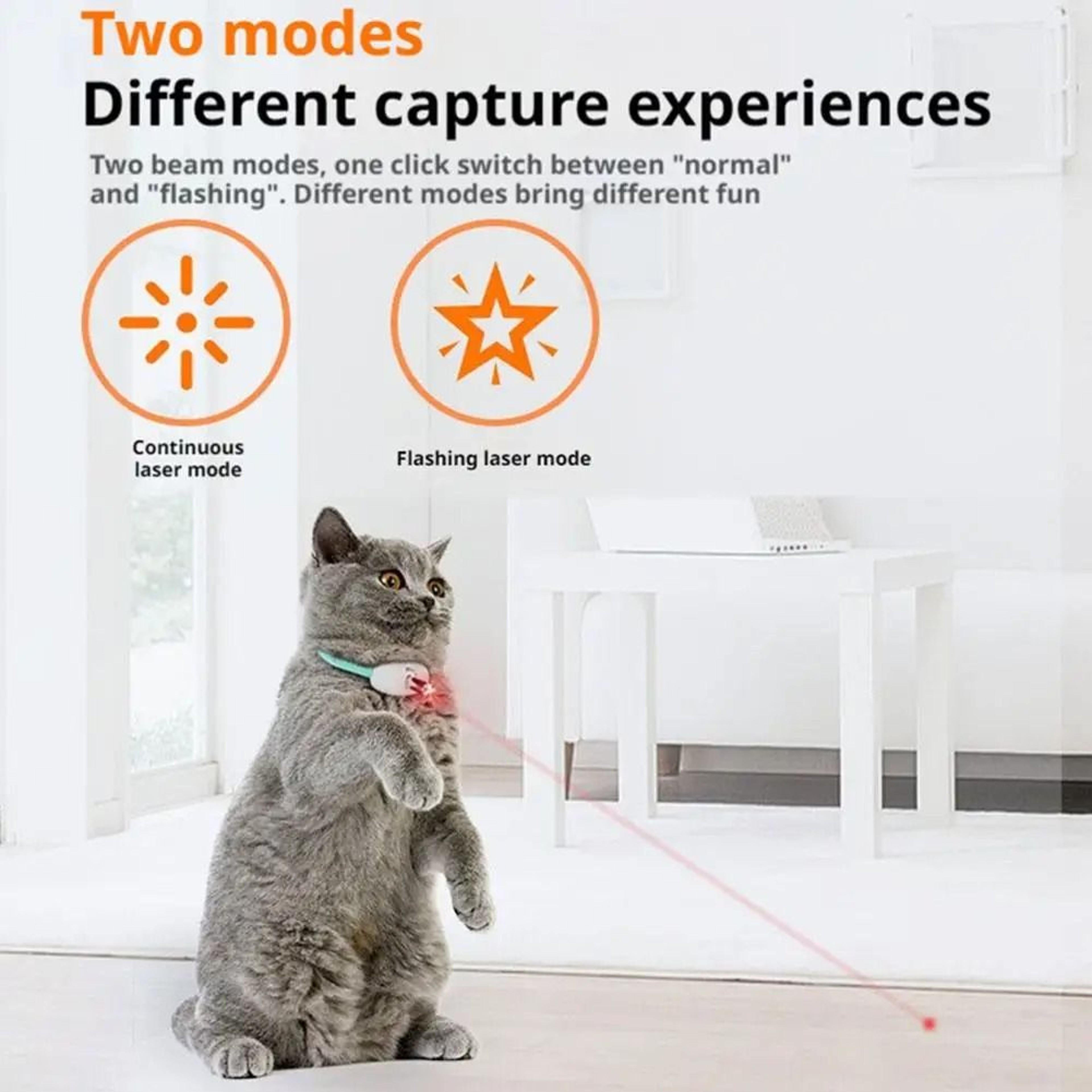 Smart Interactive Laser Cat Collar  Automatic HandsFree Rechargeable Teaser 5