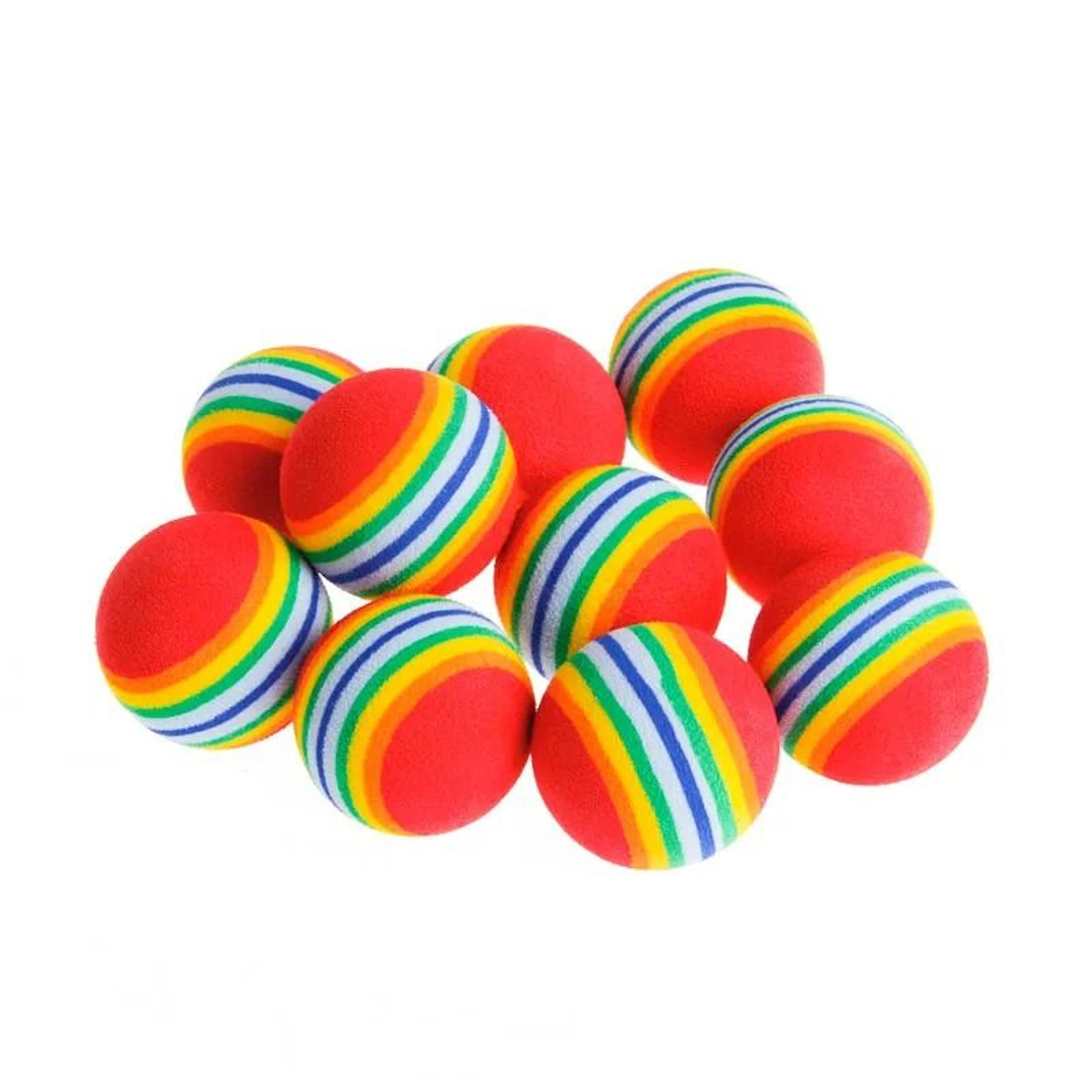 10Piece Rainbow EVA Play Balls  Lightweight Interactive Fetch  Chase Set 6