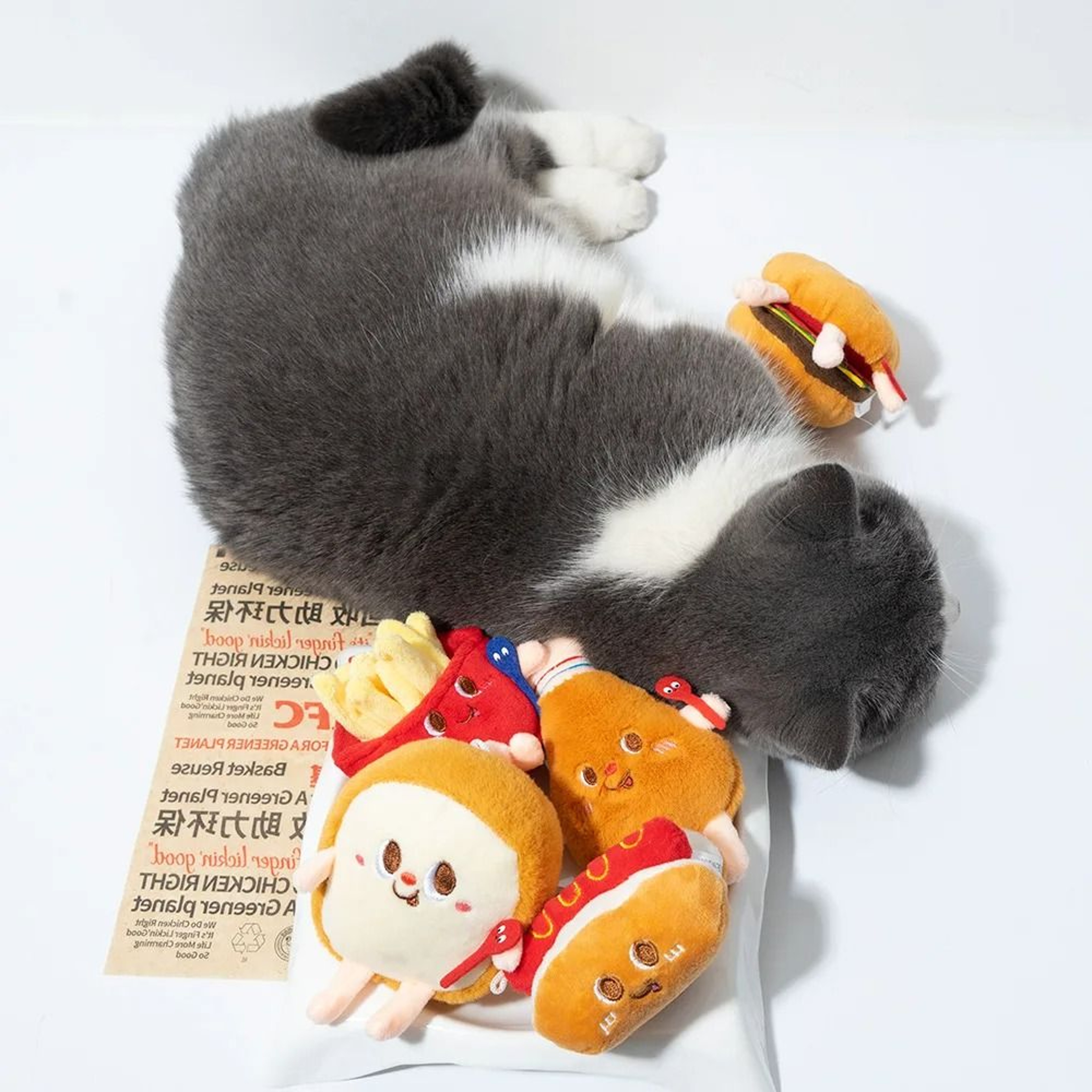 Fast Food Plush Catnip Toys  Interactive BiteSized Teething  Grinding Toys 2