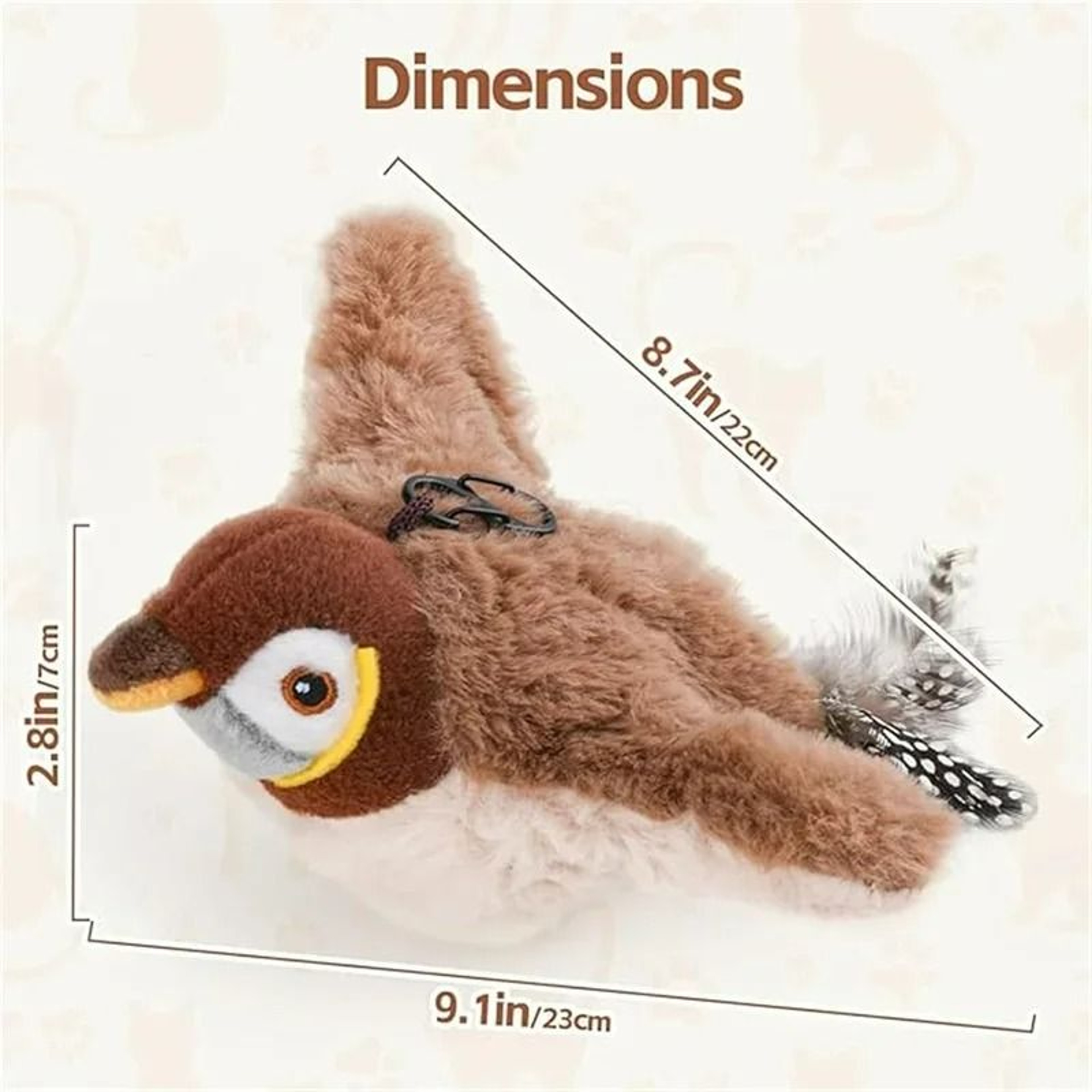 Rechargeable Flapping Bird Cat Toy  MotionActivated Chirping  Cuddle Toy 5