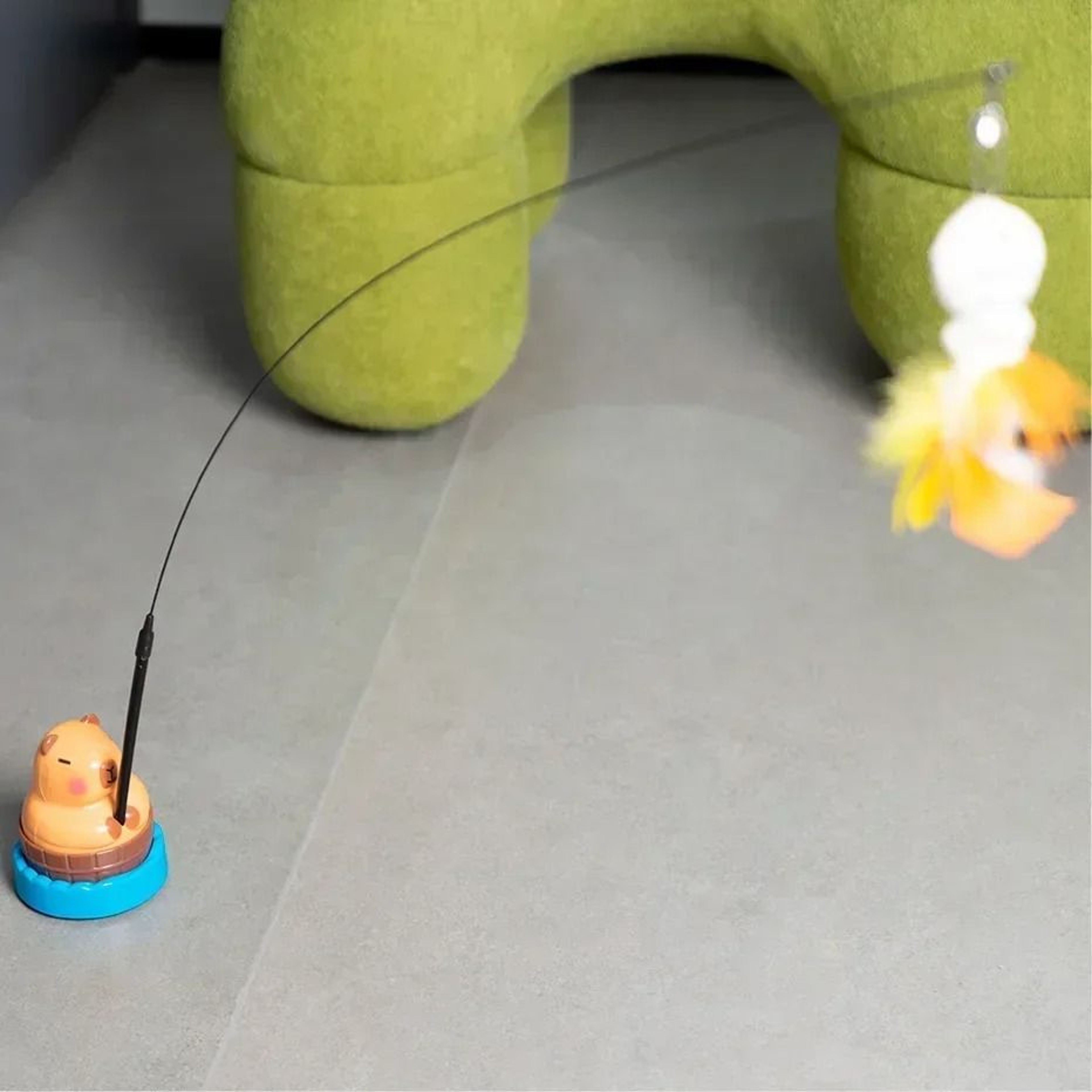Capybara  Bird Interactive Teaser  Plush Pounce  Chase Wand With Jingle Bell 5
