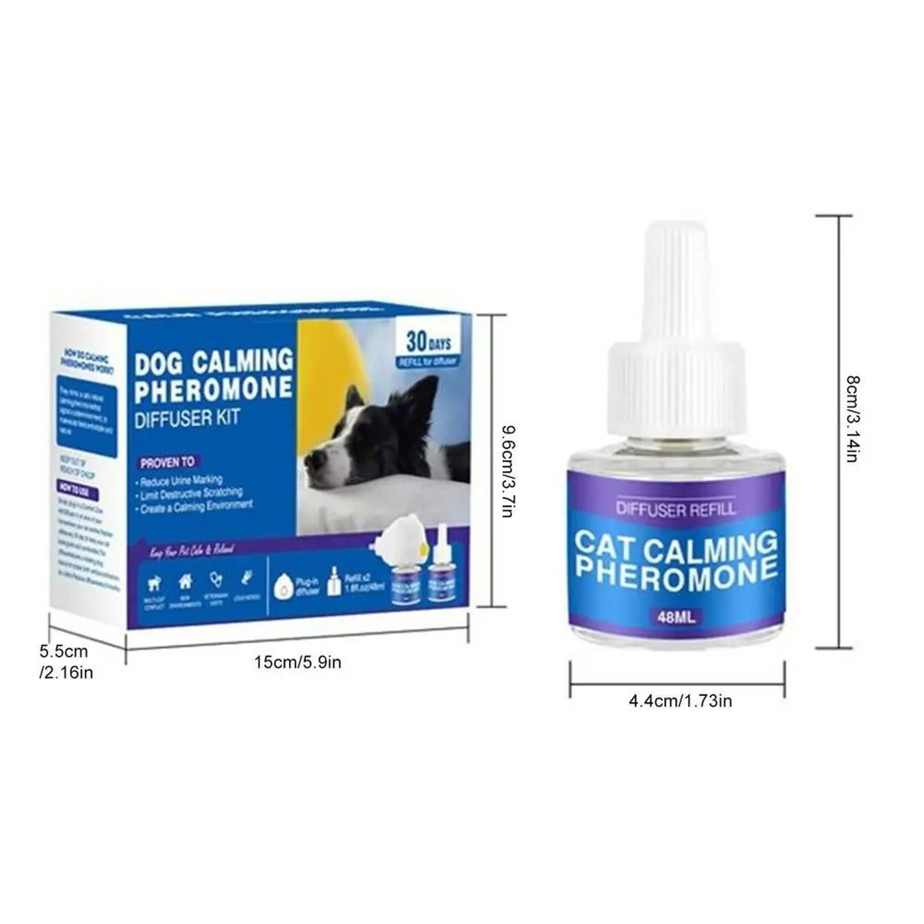 60Day Calming Pheromone Refill  LongLasting Stress  Conflict Relief For Cats 10