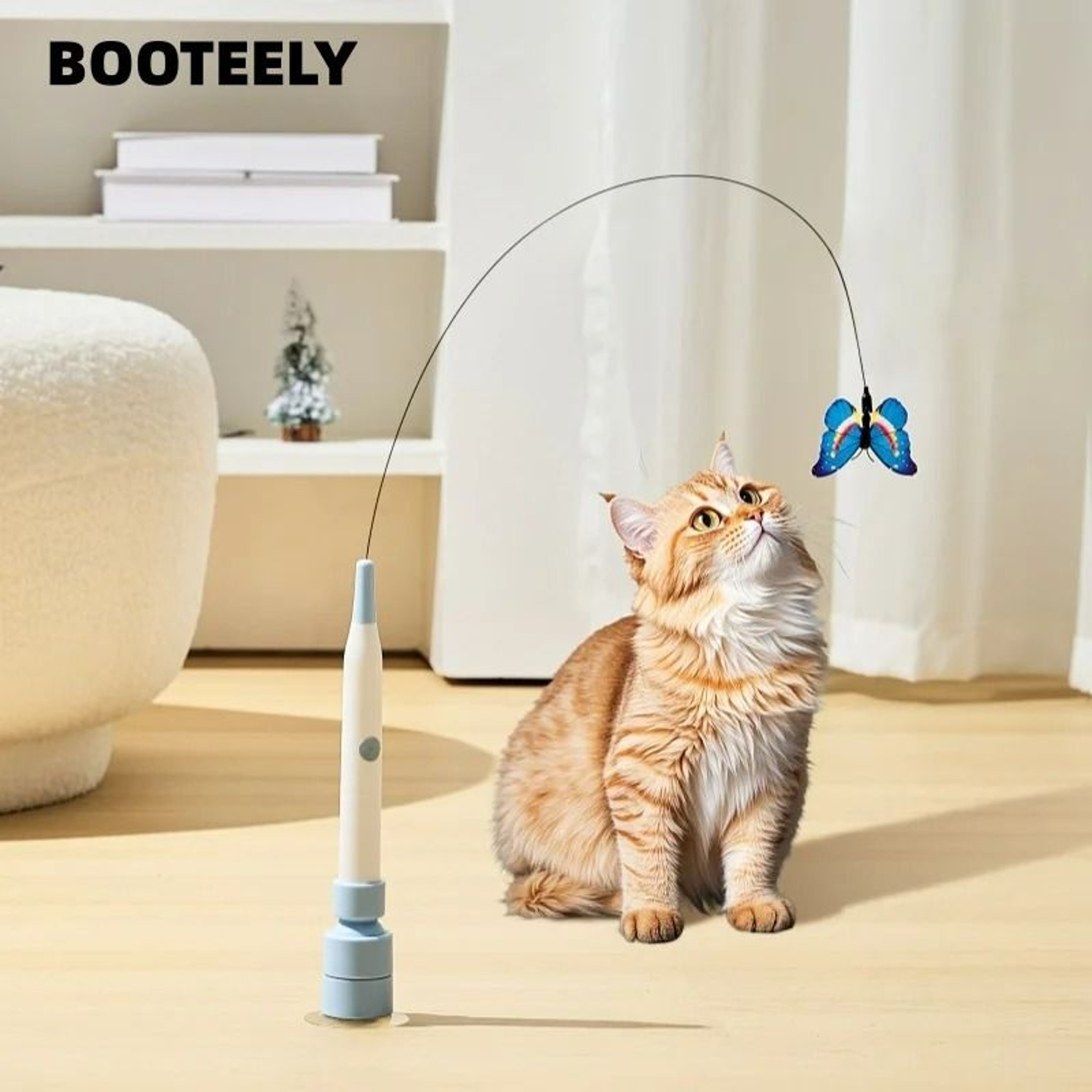 Electric Suction Cup Flattering Butterfly  Automatic Steel Wire SelfEntertaining Toy 0