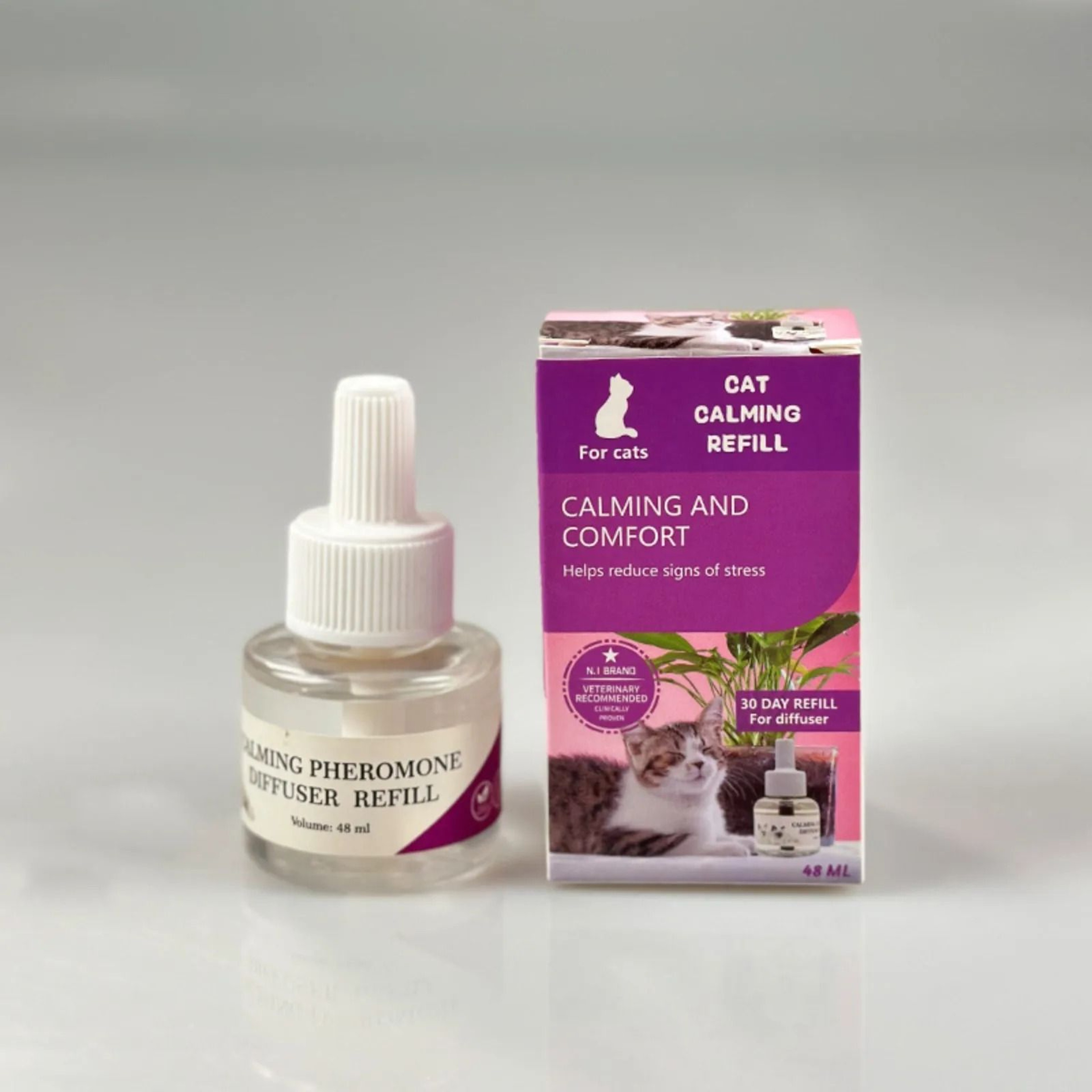 48ML Calming Pheromone Diffuser Kit  LongLasting Electric Calming PlugIn  Refill For Cat Stress Rel 3