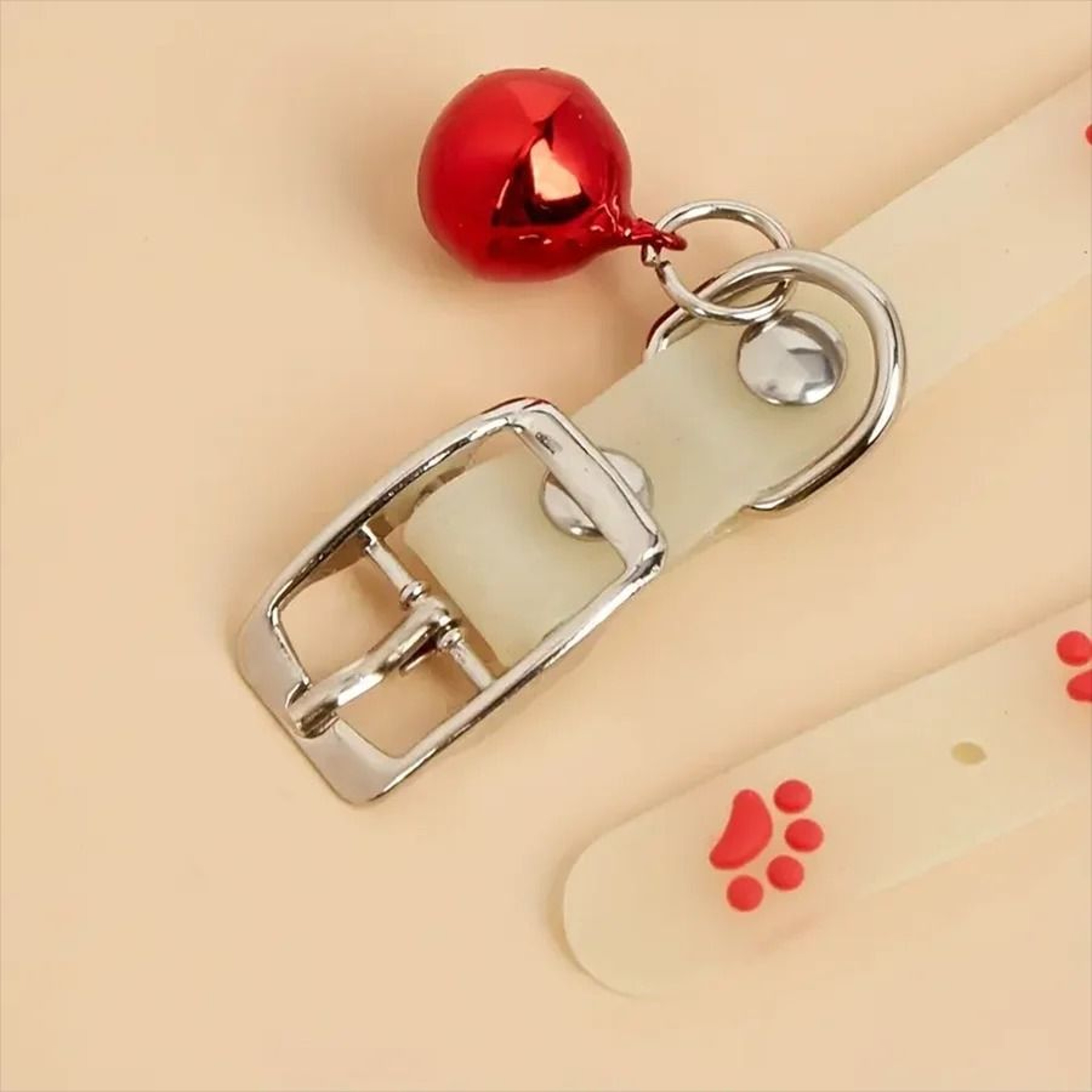 Luminous GlowintheDark Cat Collar  Adjustable Safety Necklace With Cute Footprint Charms 5