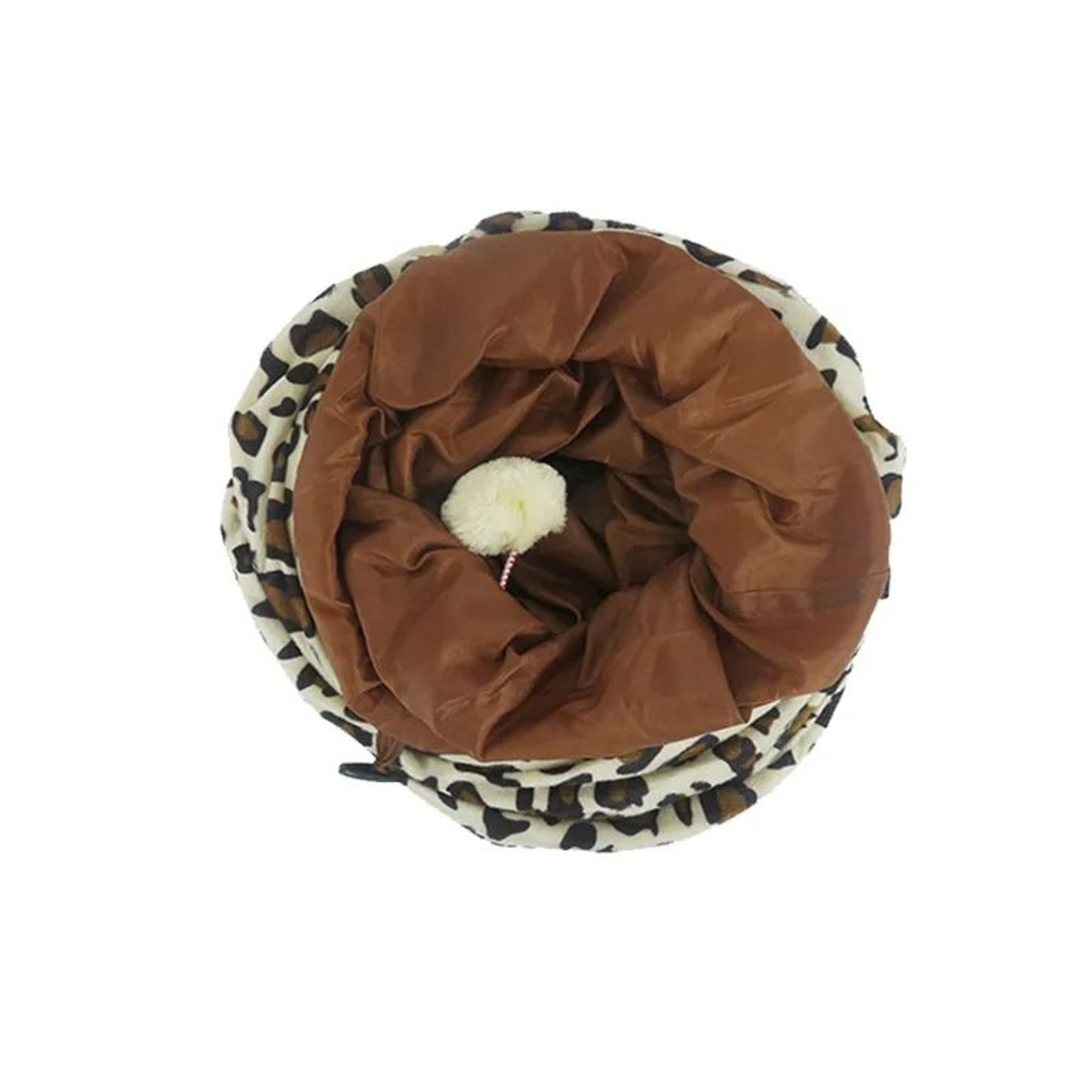 Collapsible Leopard Print Cat Tunnel  2Way Crinkly Interactive Play Tube For Kittens  Rabbits 1
