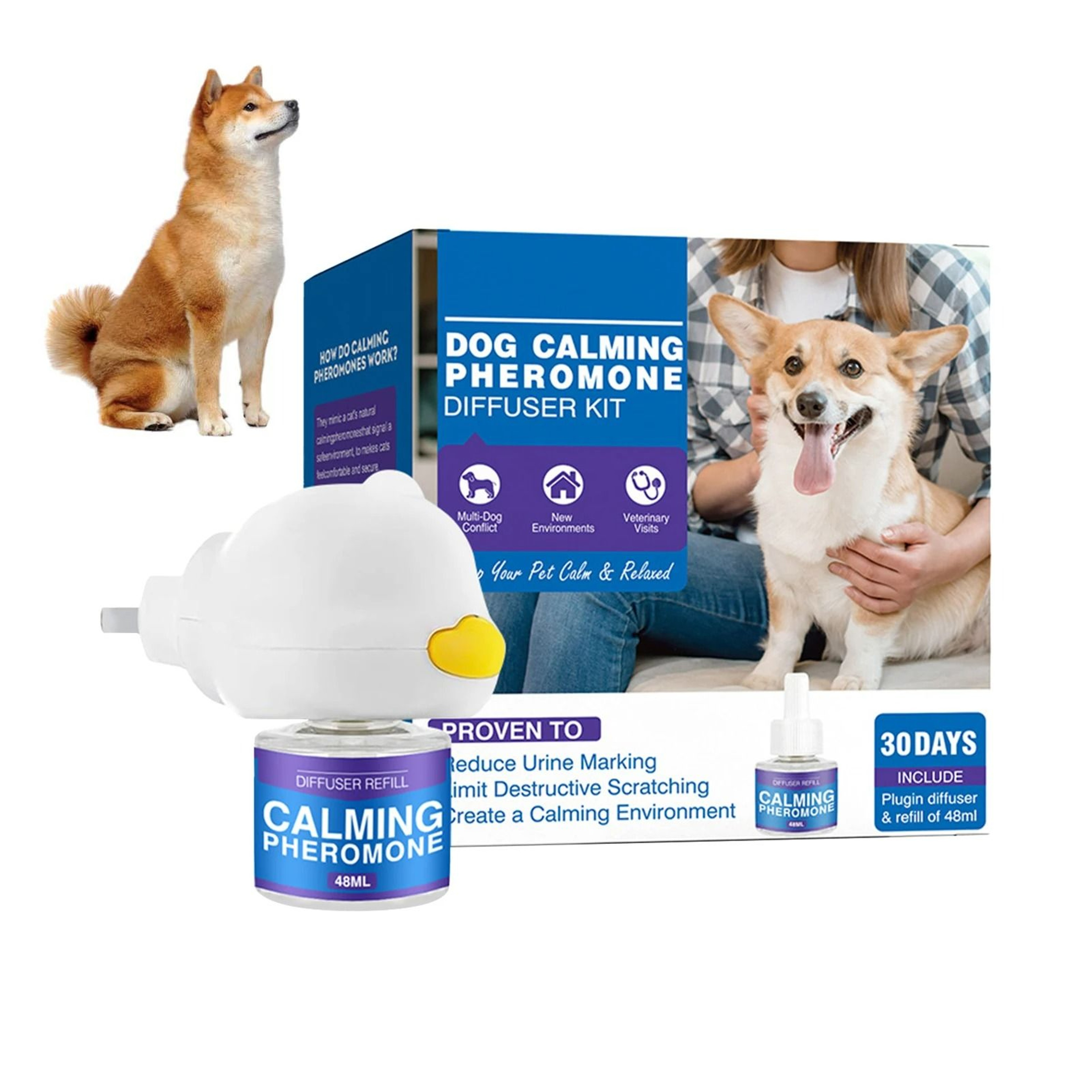 48ML Calming Pheromone Diffuser Kit  LongLasting Electric Stress Relief PlugIn For Cats  Dogs 8