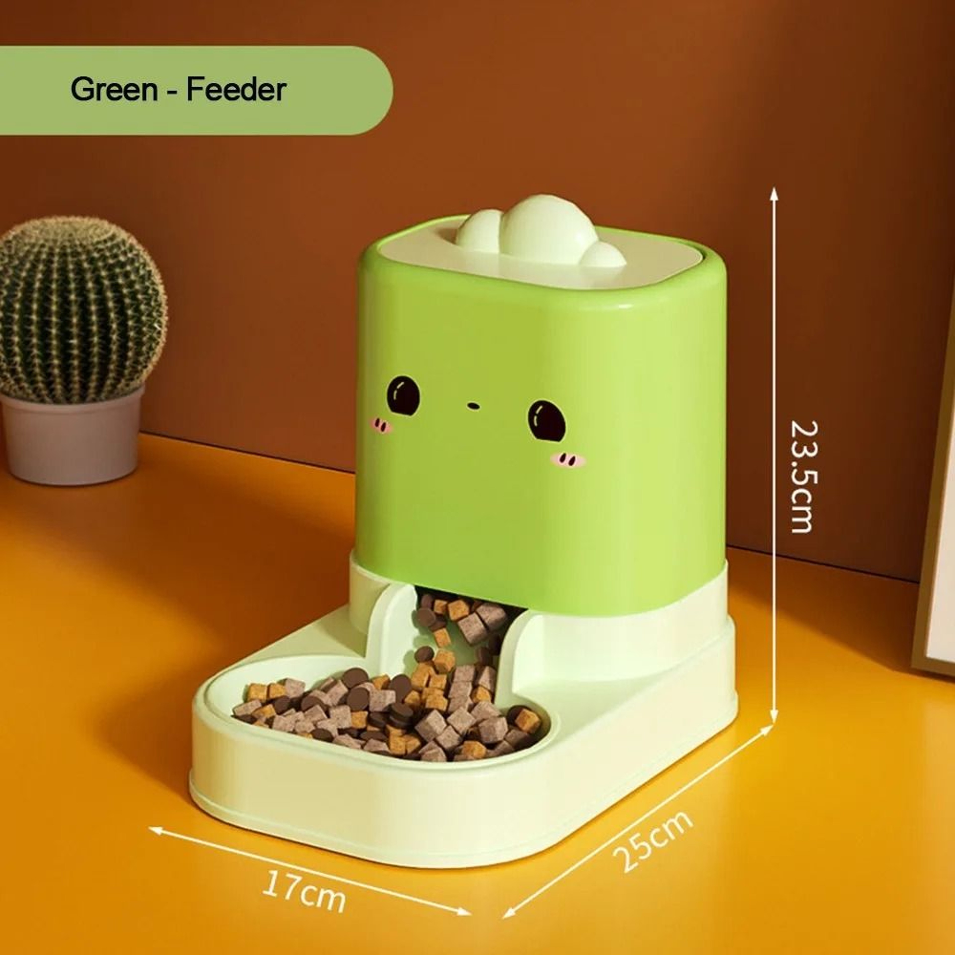 Cute CatShaped Automatic Pet Feeder  Water Dispenser  Large Capacity Gravity Feeding Station For Ca 11