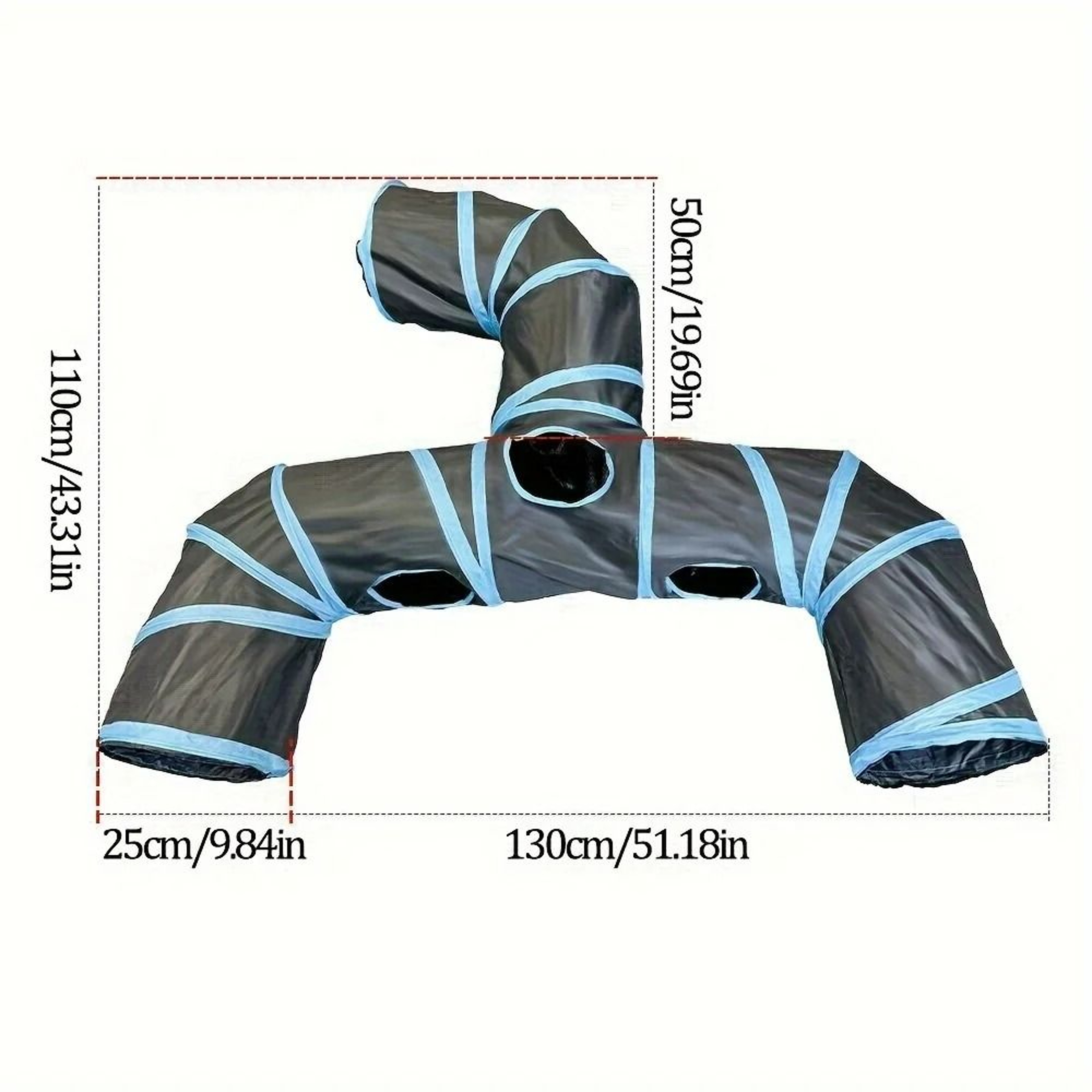 Extended Black ThreeWay Cat Tunnel Toy  MultiExit Rolling Dragon Faucet Passageway For Indoor Felin 2