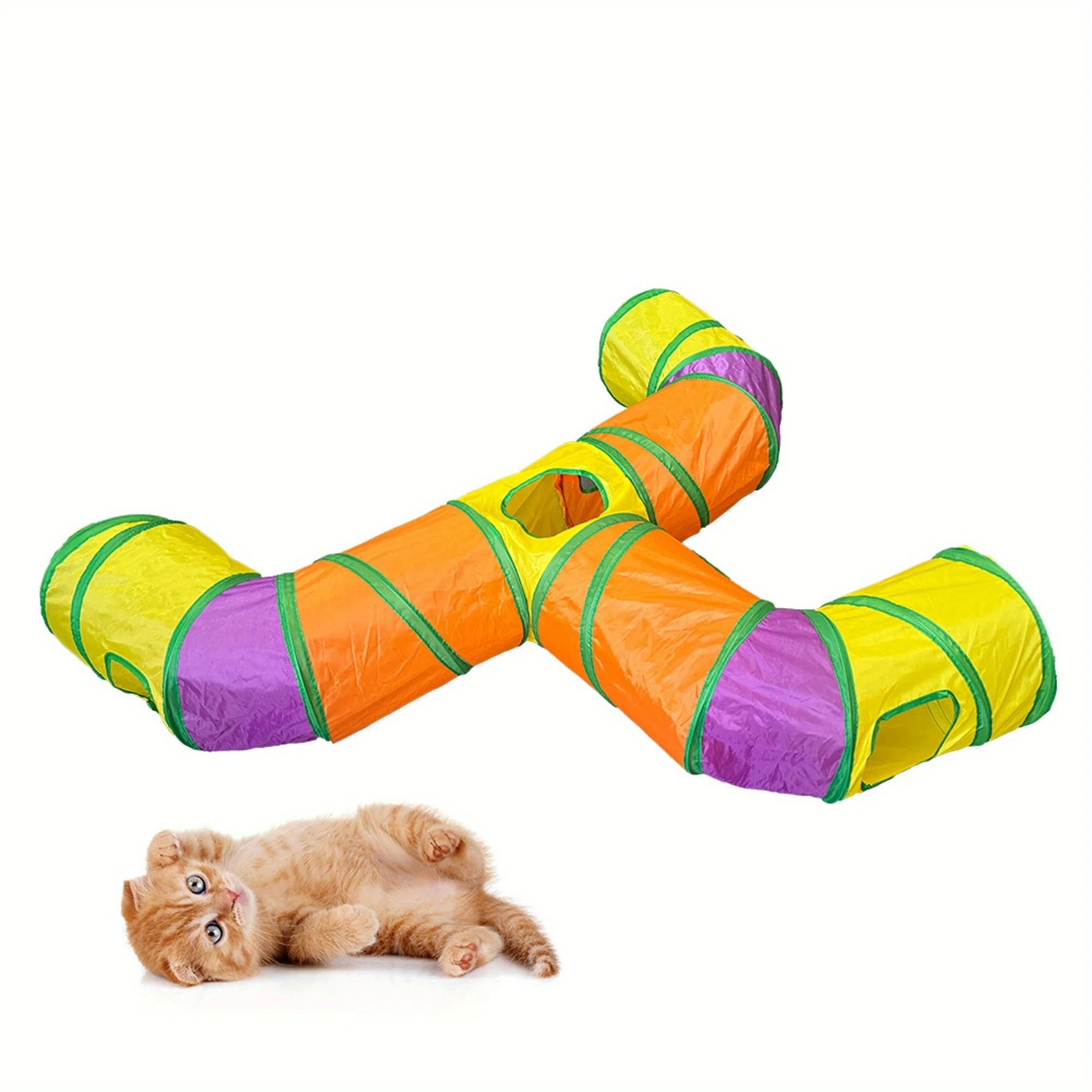 Extended Black ThreeWay Cat Tunnel Toy  MultiExit Rolling Dragon Faucet Passageway For Indoor Felin 7