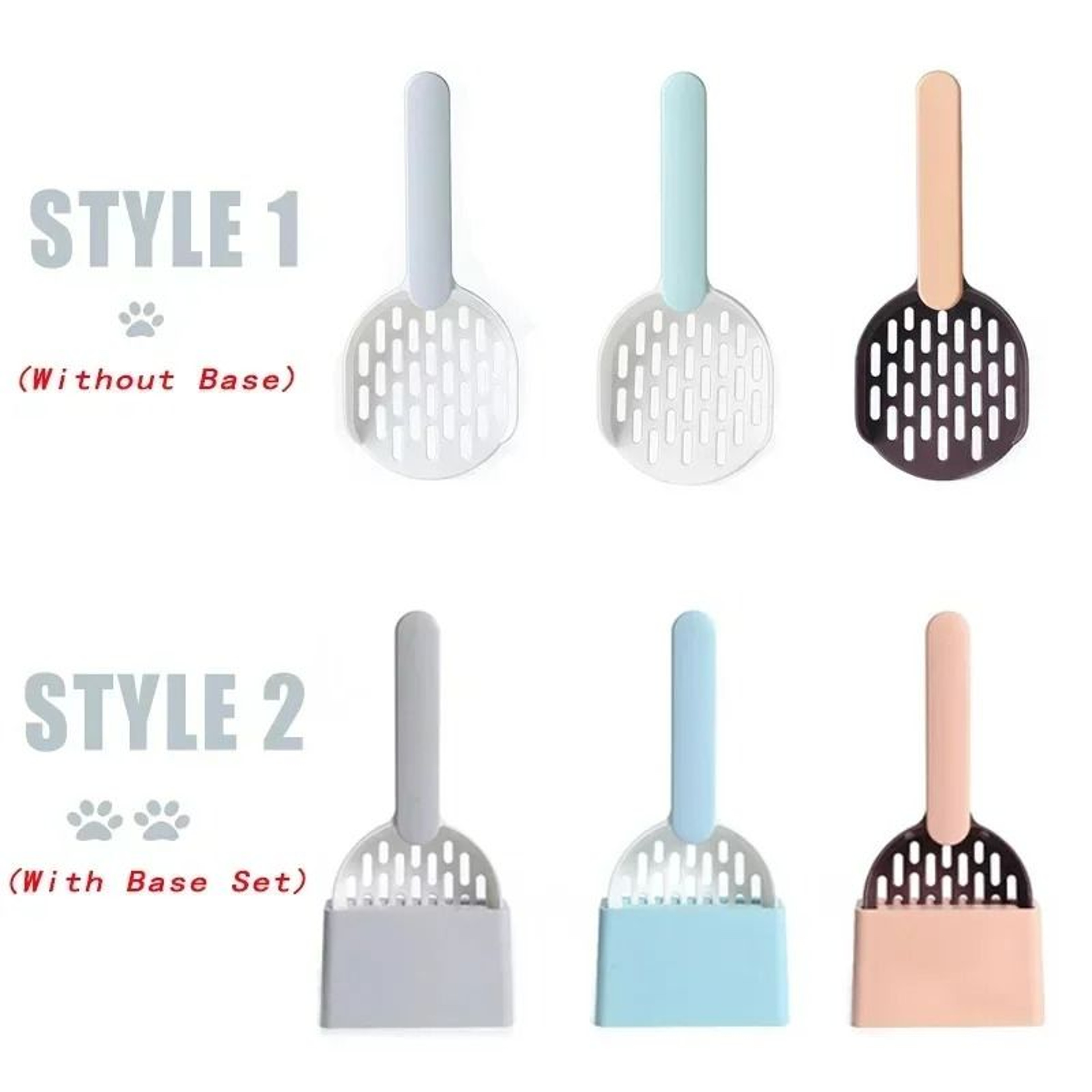 HighGrade ABS Long Handle Litter Scoop Set With Dedicated Storage Base 4