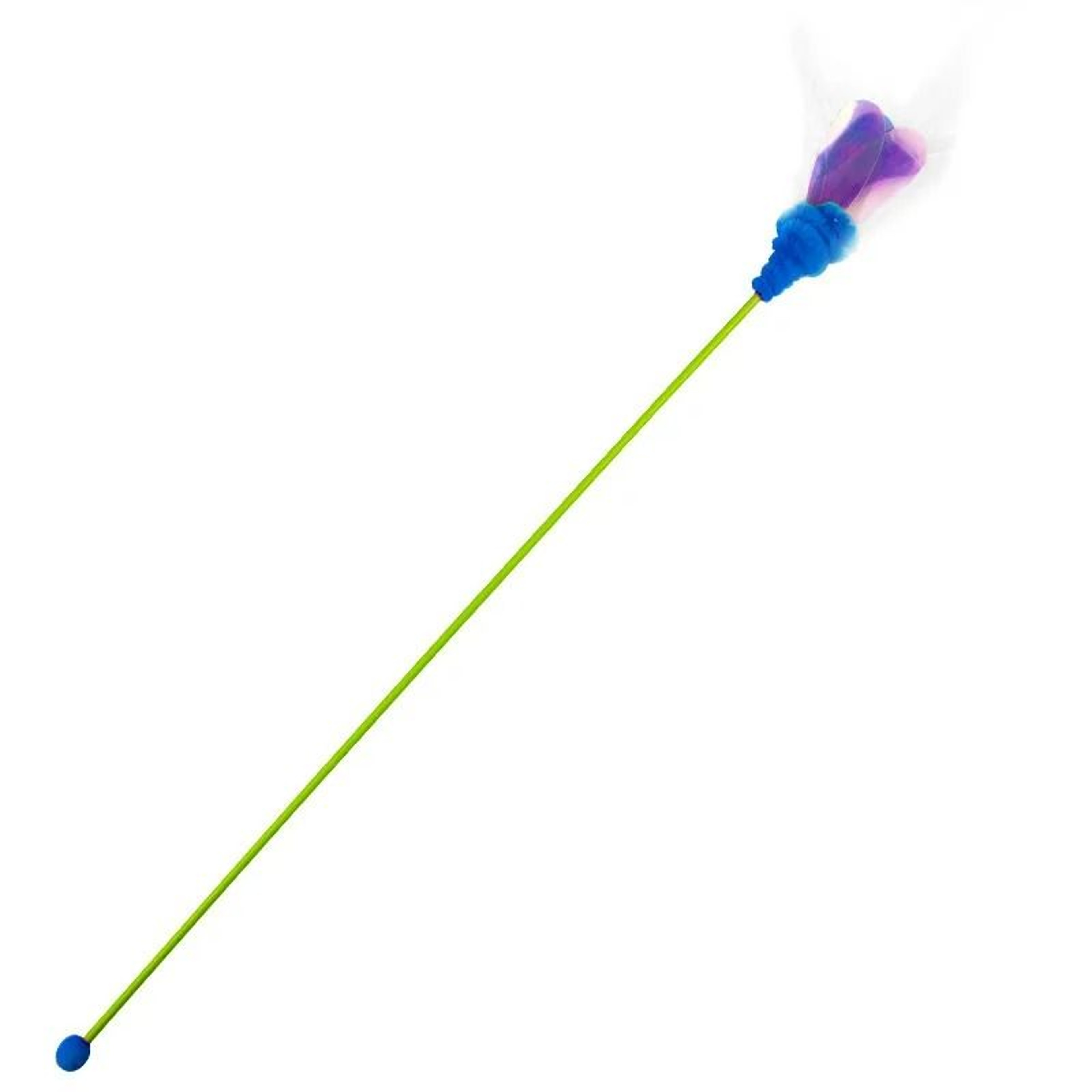 Interactive Insect  Feather Cat Teaser Wand With Soft Wool Ball Accent 6