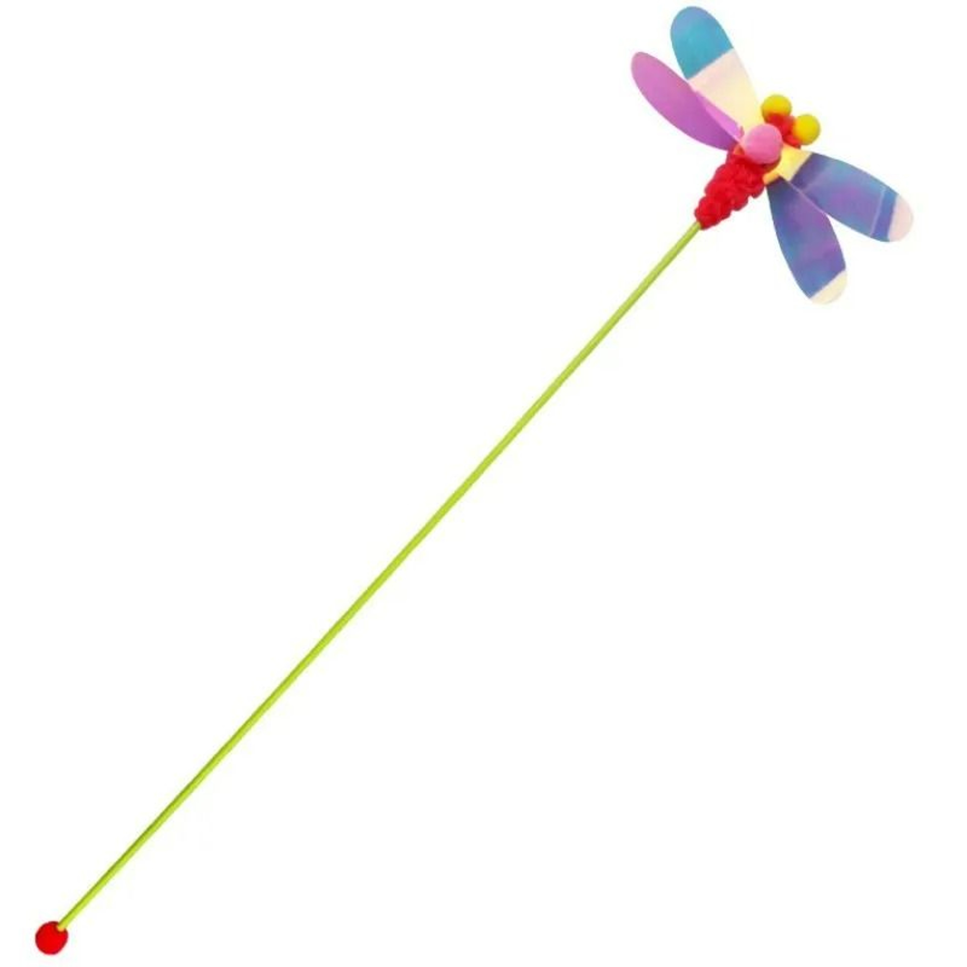 Interactive Insect  Feather Cat Teaser Wand With Soft Wool Ball Accent 8