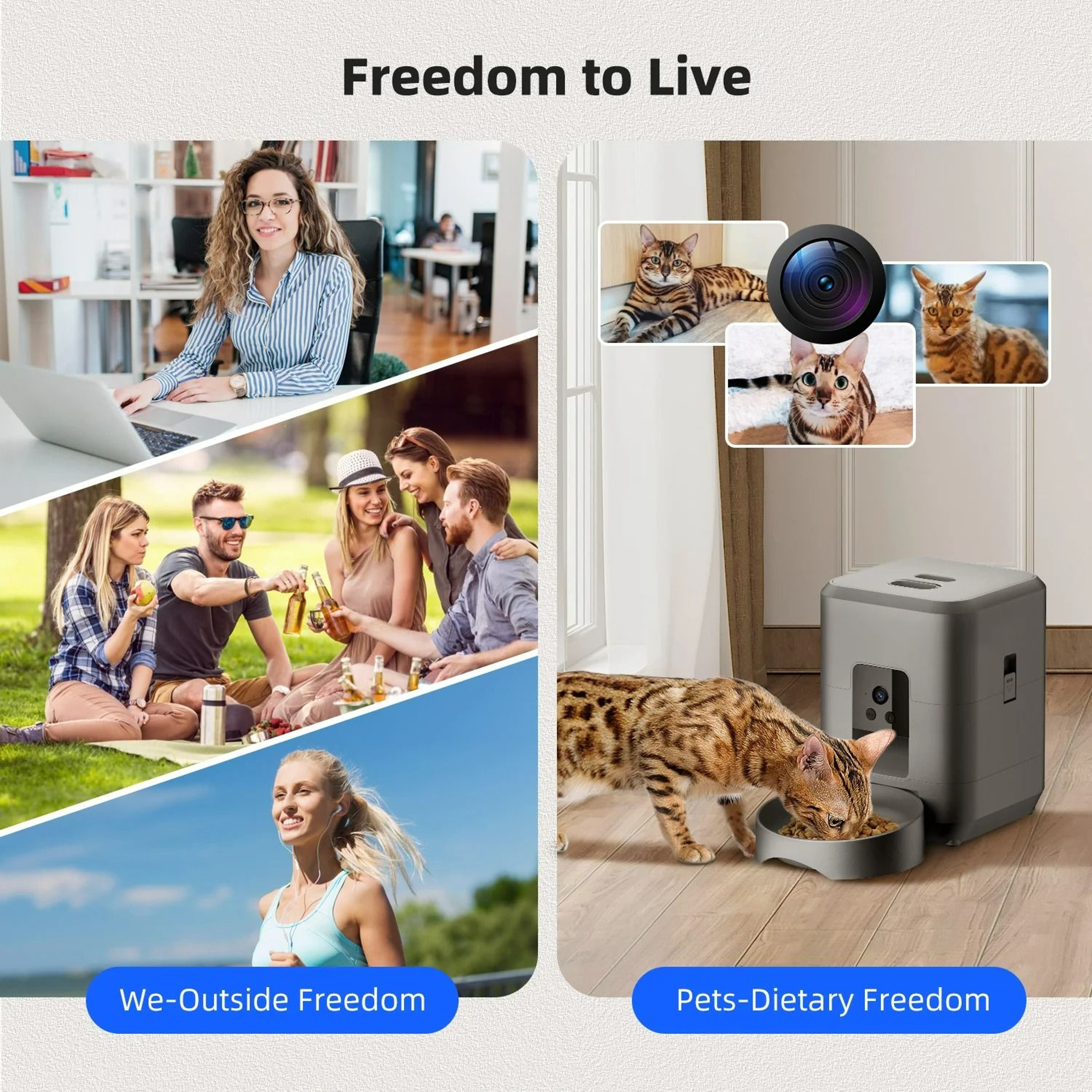 Smart 2L WiFi Pet Feeder With HD Camera  Automatic AppControlled Food Dispenser For Cats  Small Dog 4