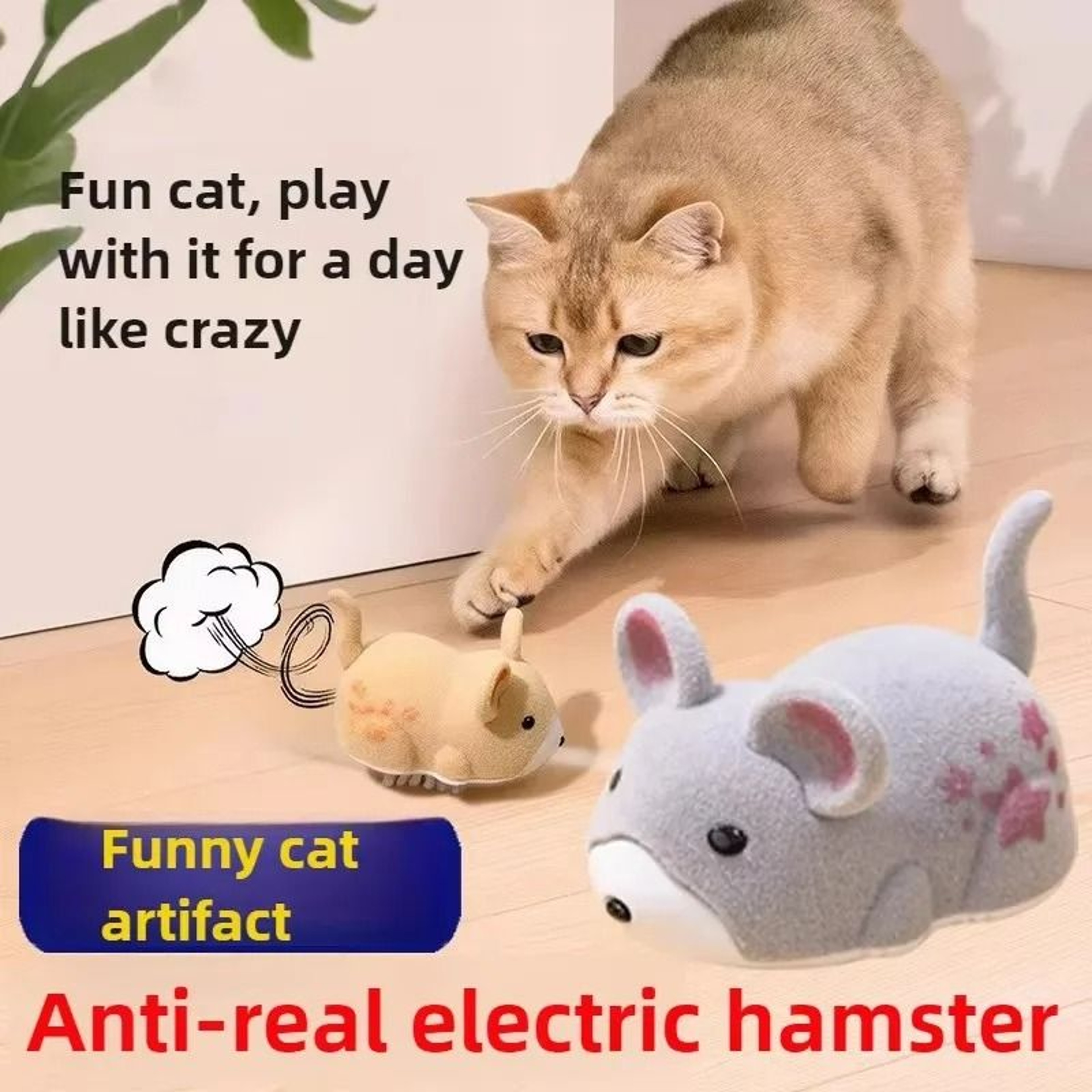 Smart SelfMoving Electric Mouse Cat Toy  Interactive ObstacleAvoiding Robotic Hamster For Indoor Ki 2