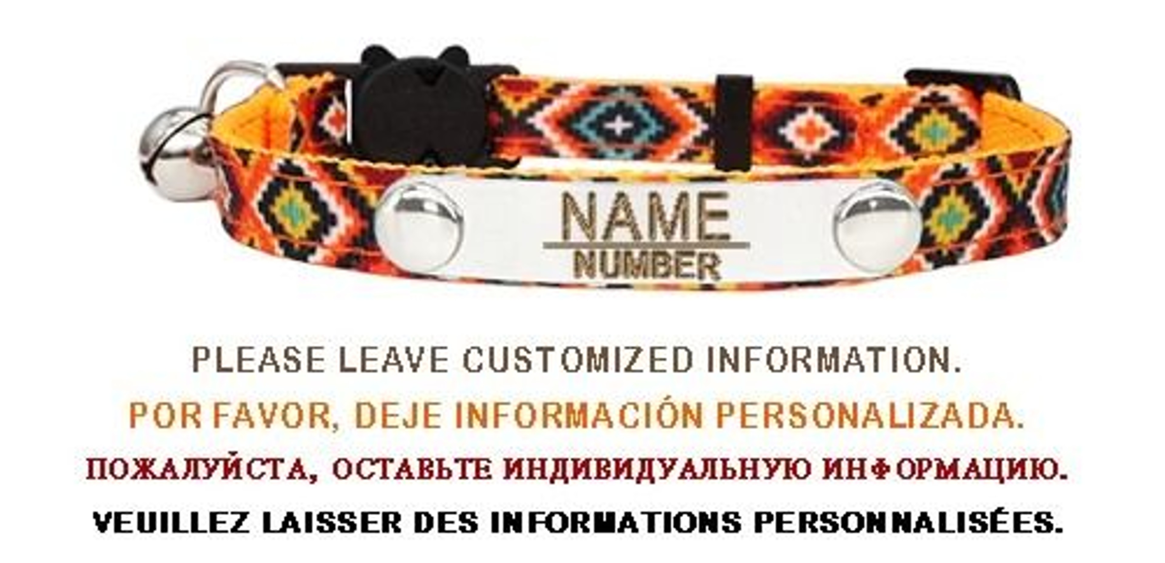 Elite Customized Personalized ID Breakaway Cat Collar With LaserEngraved Safety Plate 8