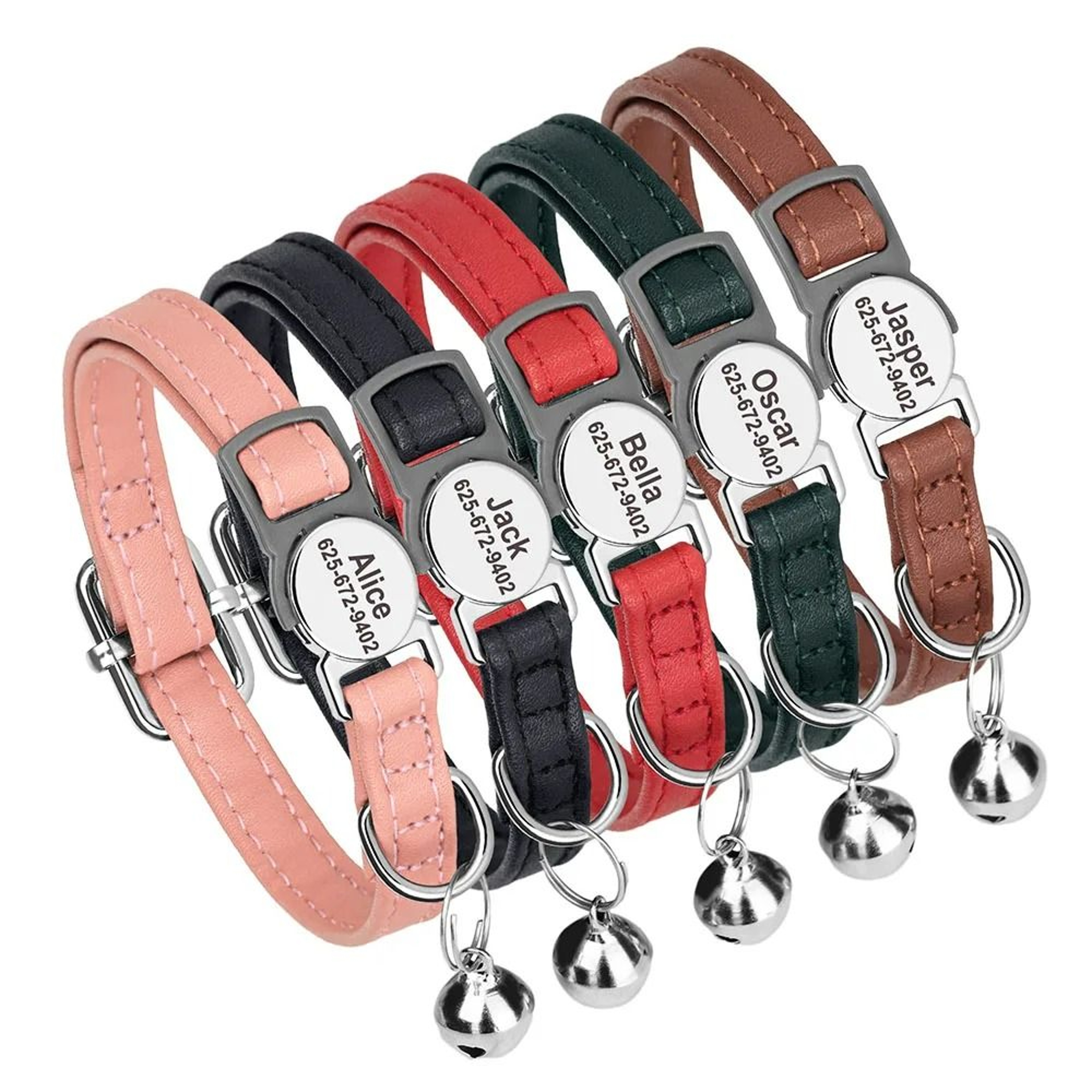 Customized Personalized ID Safety Cat Collar With Engraved Nameplate 2